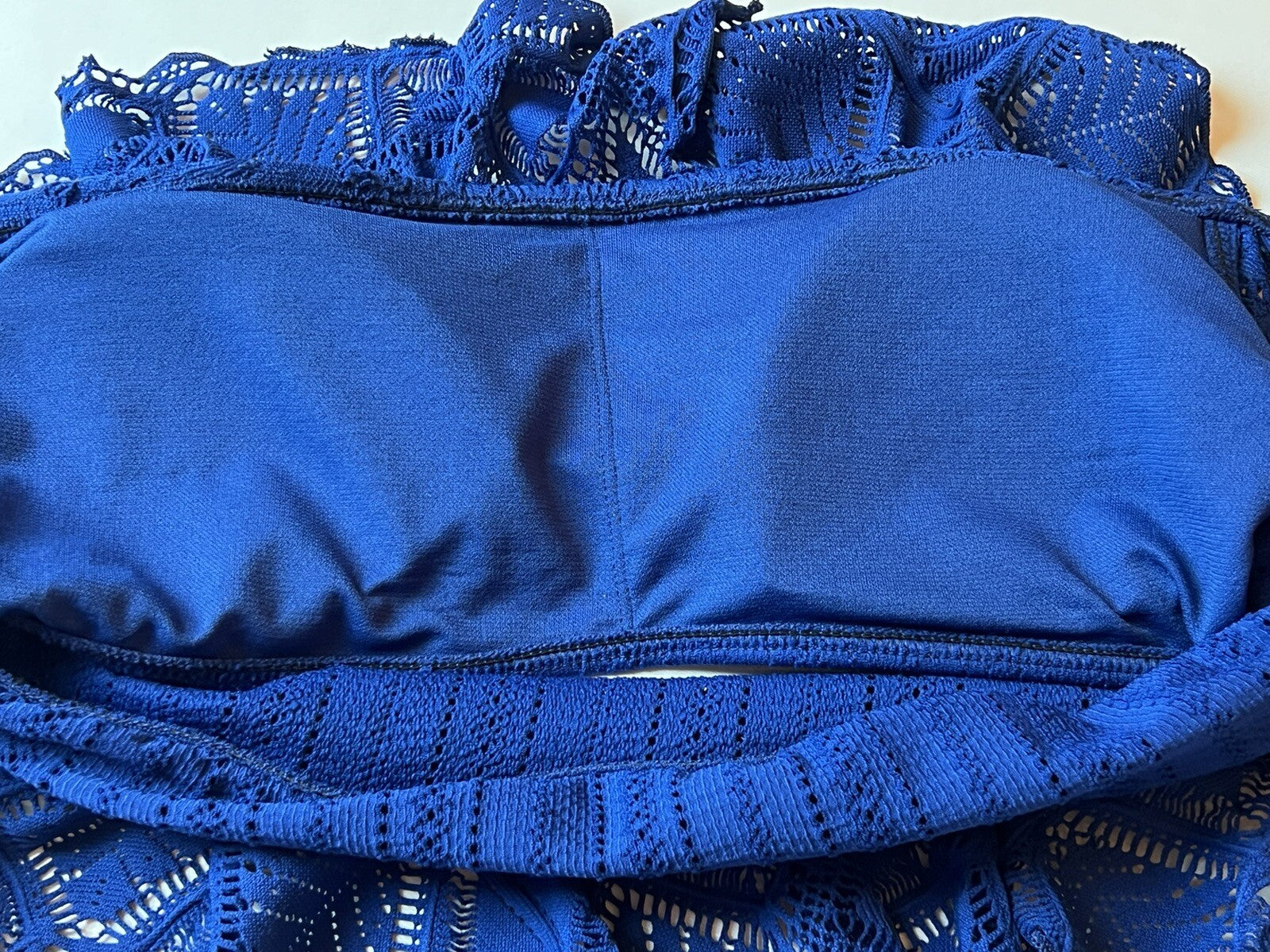 $88 POLO RALPH LAUREN SWIM Bikini TOP CROCHET RUFFLE SIZE M    (B.01)