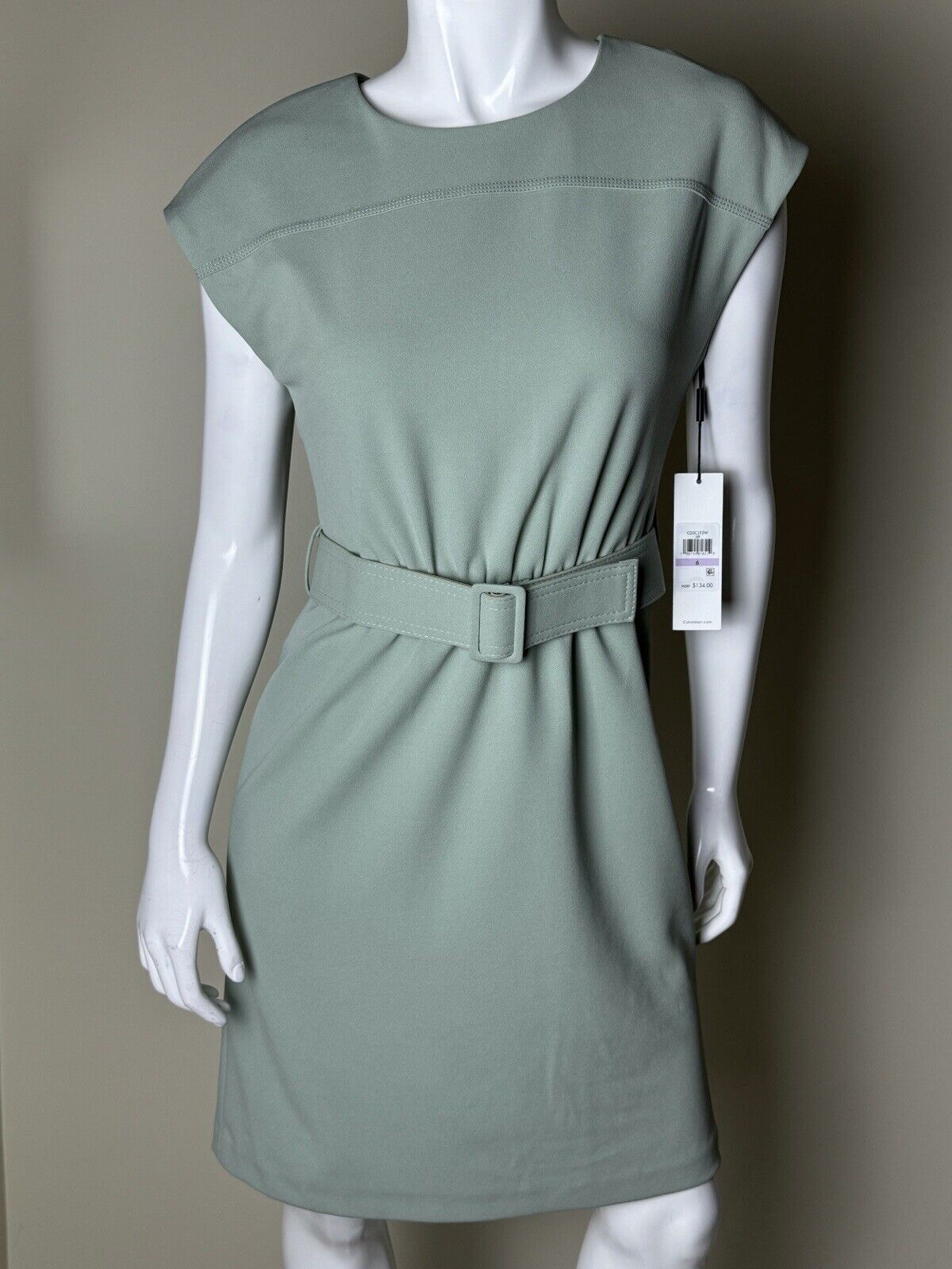 CALVIN KLEIN Women’s Green Size 6 Dress w/Belt  (53)