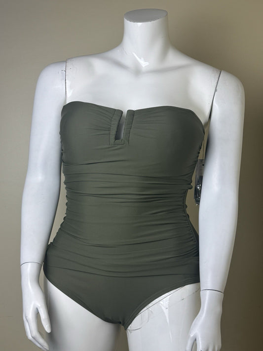 DKNY Bandeau 1Pc Swimsuit Sz XL Tummy Control Keyhole. (B.152)
