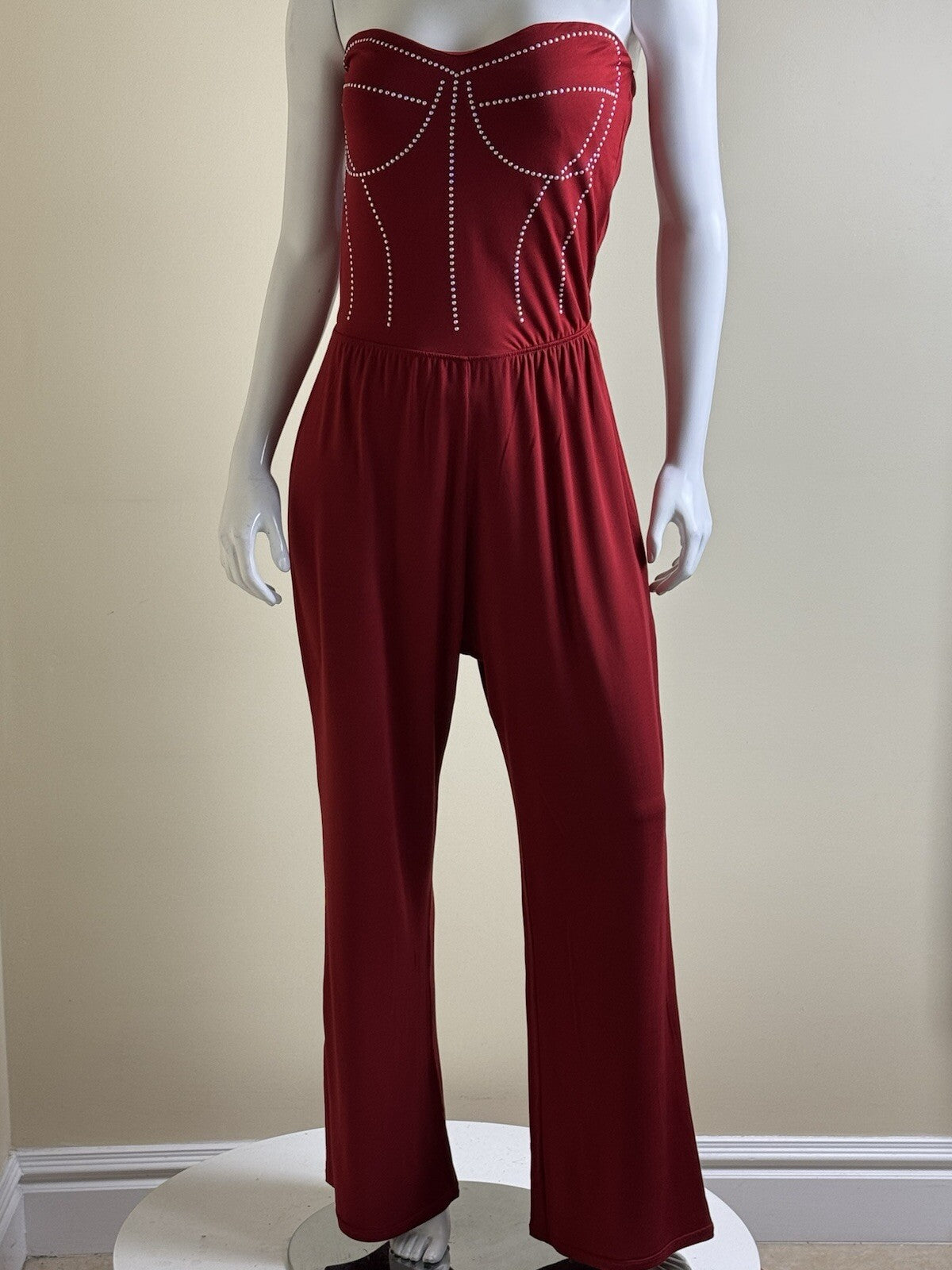 Say What Red strapless jumpsuit Sz 1X.  (B.52)