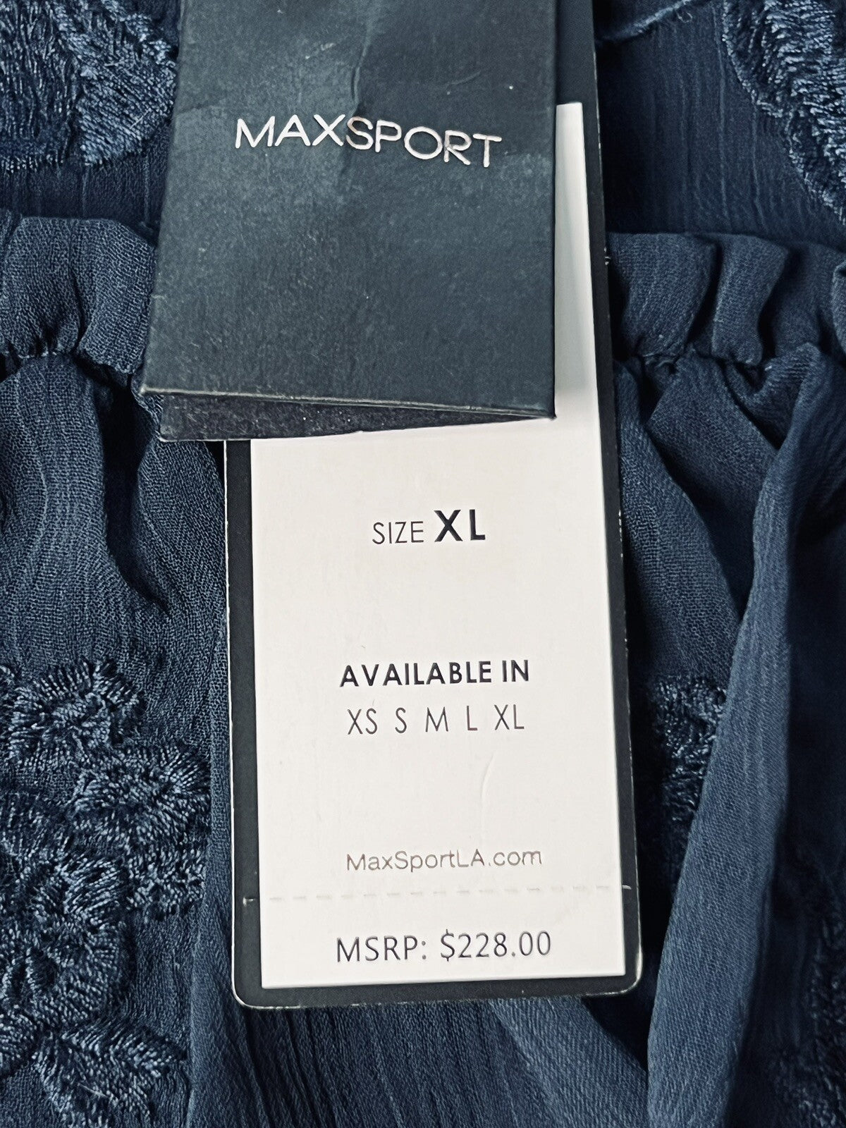 $228 Max Sport Women’s Navy Ruffle Blouse Top Sz XL  (B.16)