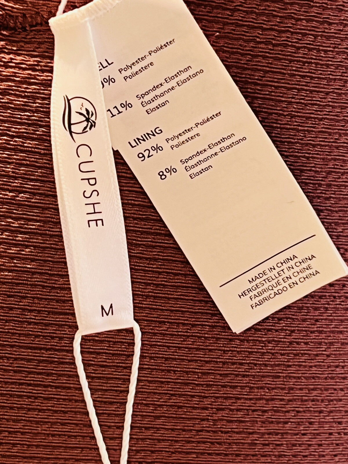 Cupshe Bathing suit One Pc Swimsuit Women’s Sz M swimwear Brown