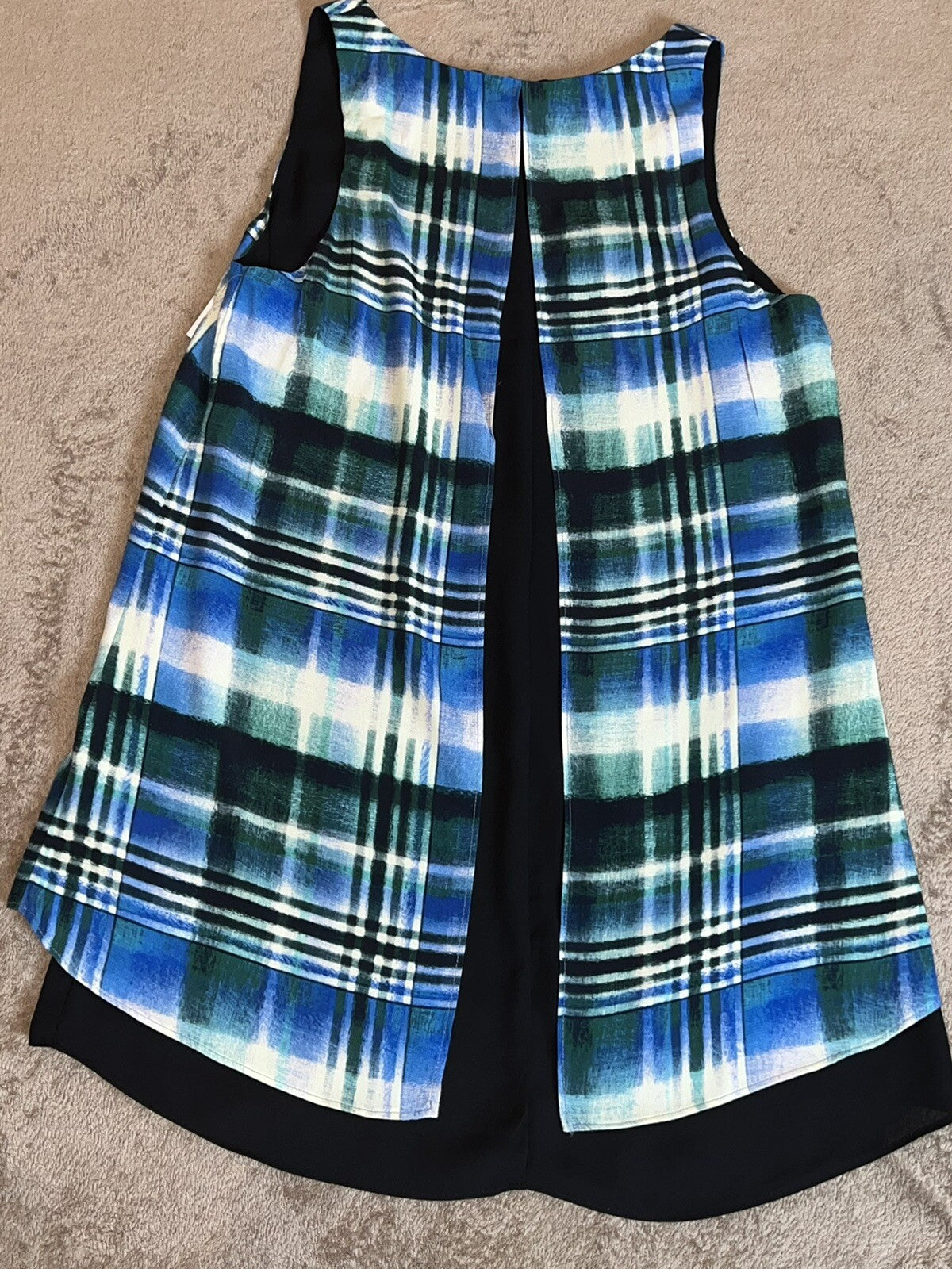 Karen Kane Women’s Blue Plaid Tank Top Sz XS $118 MSRP (16)