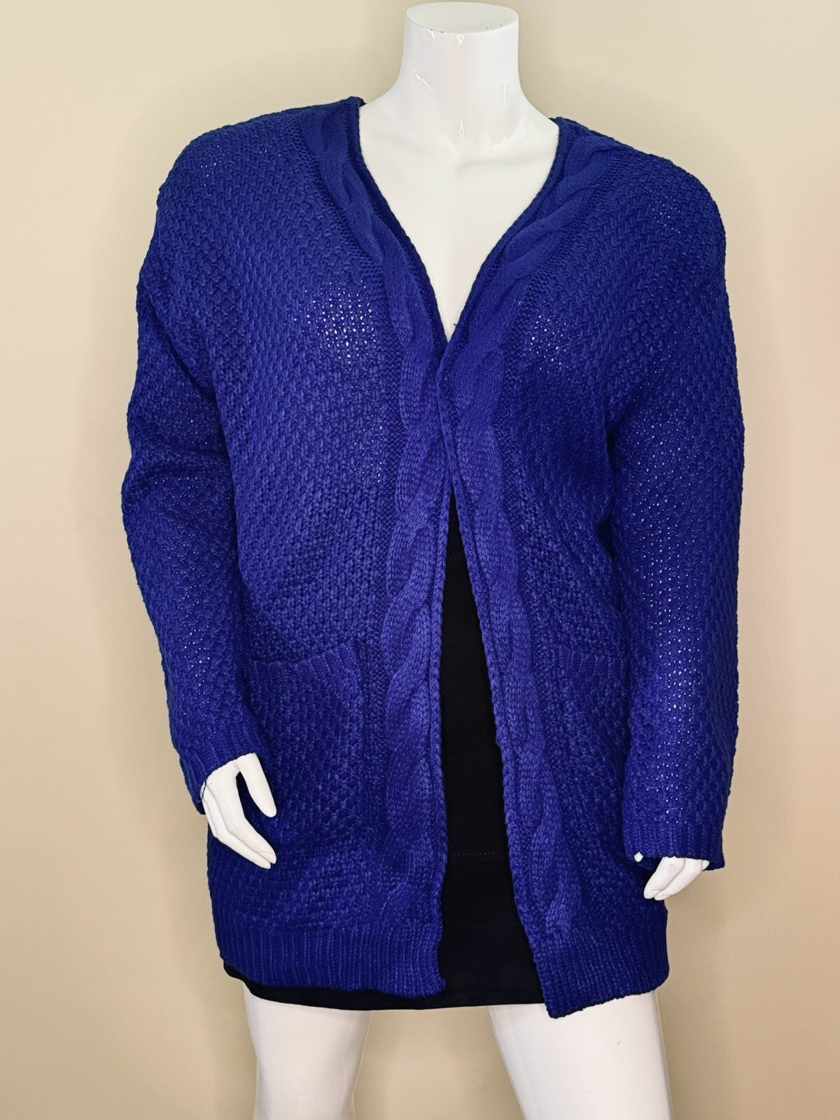 GRECERELLE Women's Long Sleeve Loose Knit Cable Open Front Cardigan (76)