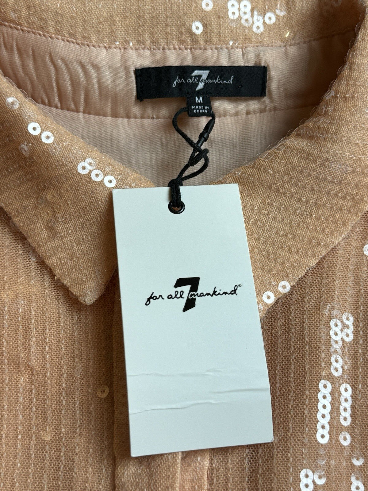 7 For All Mankind Women’s Long Sleeve Collar Shirt Sz M  (B.87)