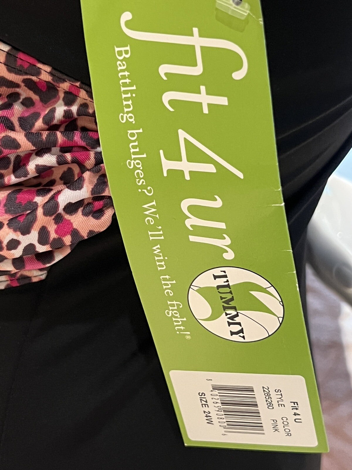 Fit for You Fit 4 U Womens One-Piece Leopard Print Swimsuit, Sz 24W