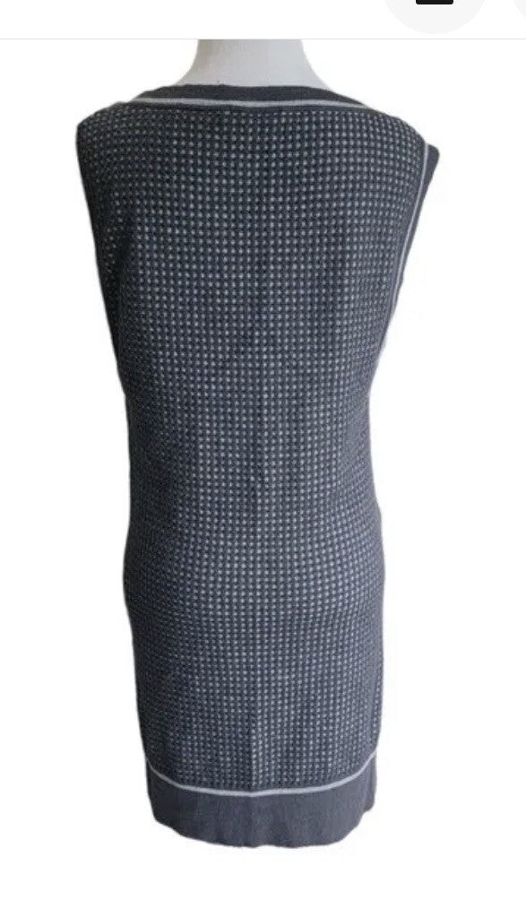 Lacoste Knit Wool Sleeveless Gray Sweater Dress Sz 34 Small
