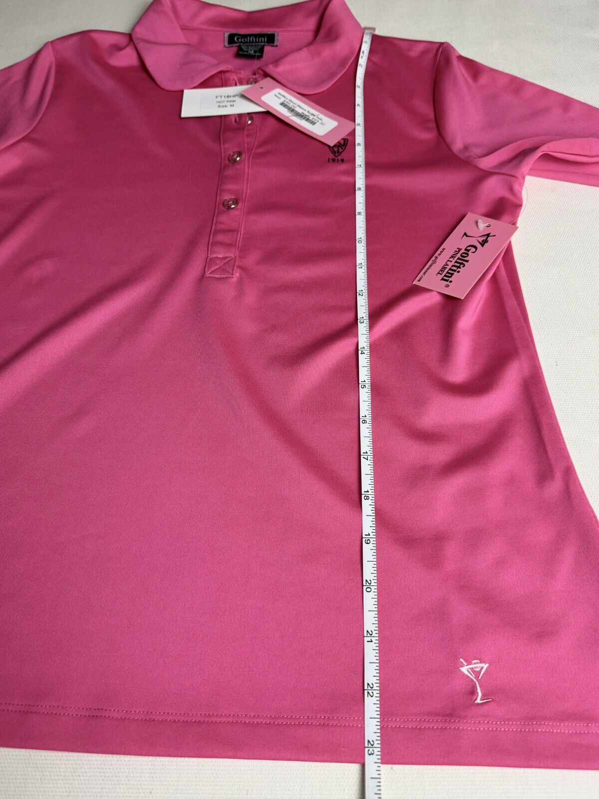 Golftini Women's Pink Polo Golf Shirt Sz M. (18)