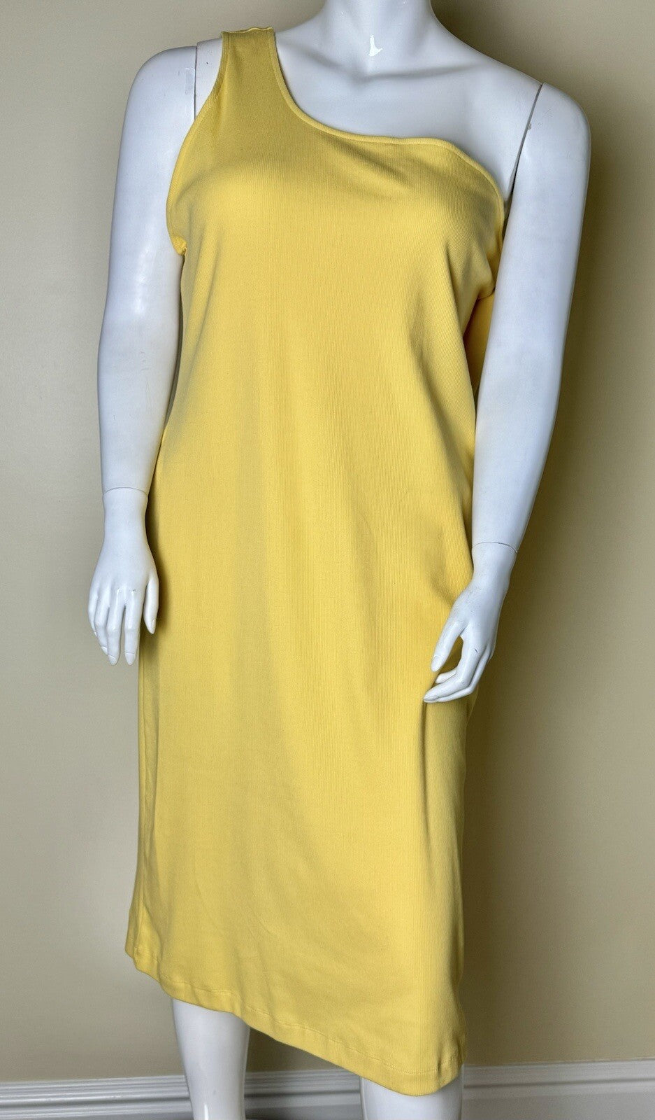 Nine West One Shoulder Yellow Dress Sz 3XL.  (B.51)