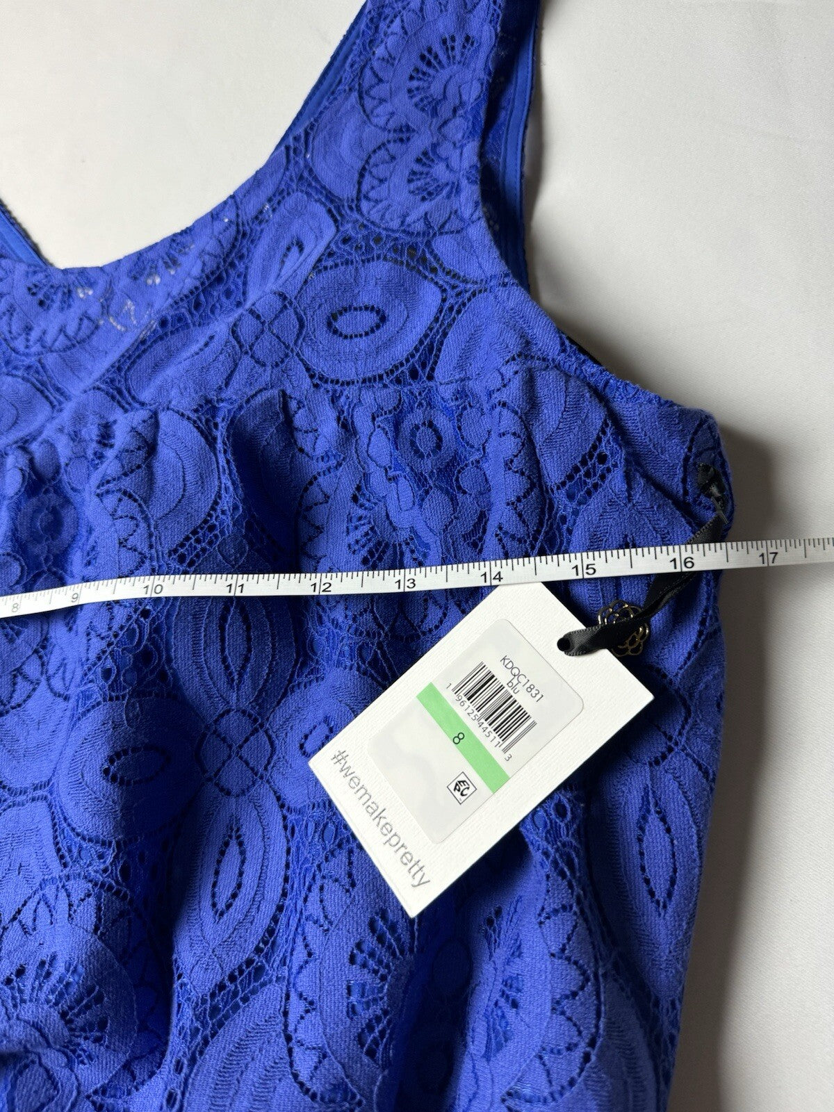 Kensie Women’s Blue Crochet Long Maxi Dress Sz 8. (B.97)