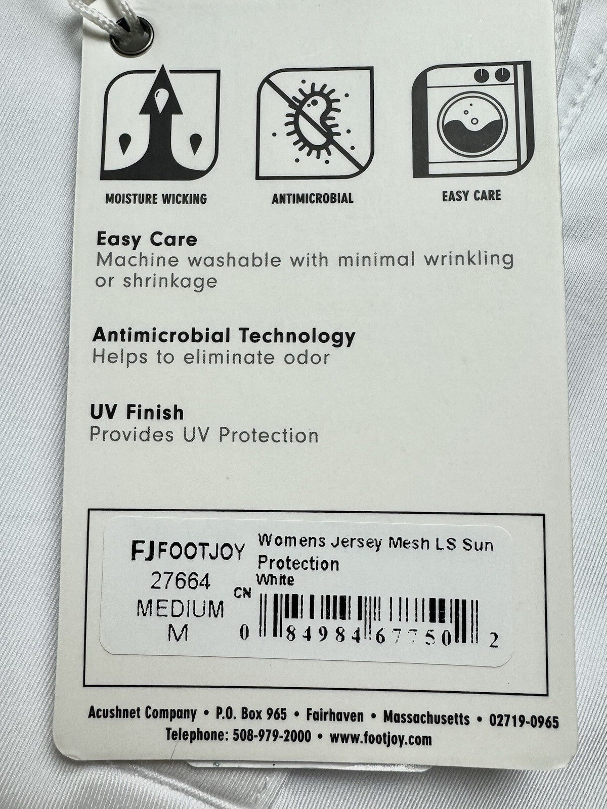 FJ FootJoy Women's Golf White Sweatshirt Long Sleeves Sz M    (B.121)