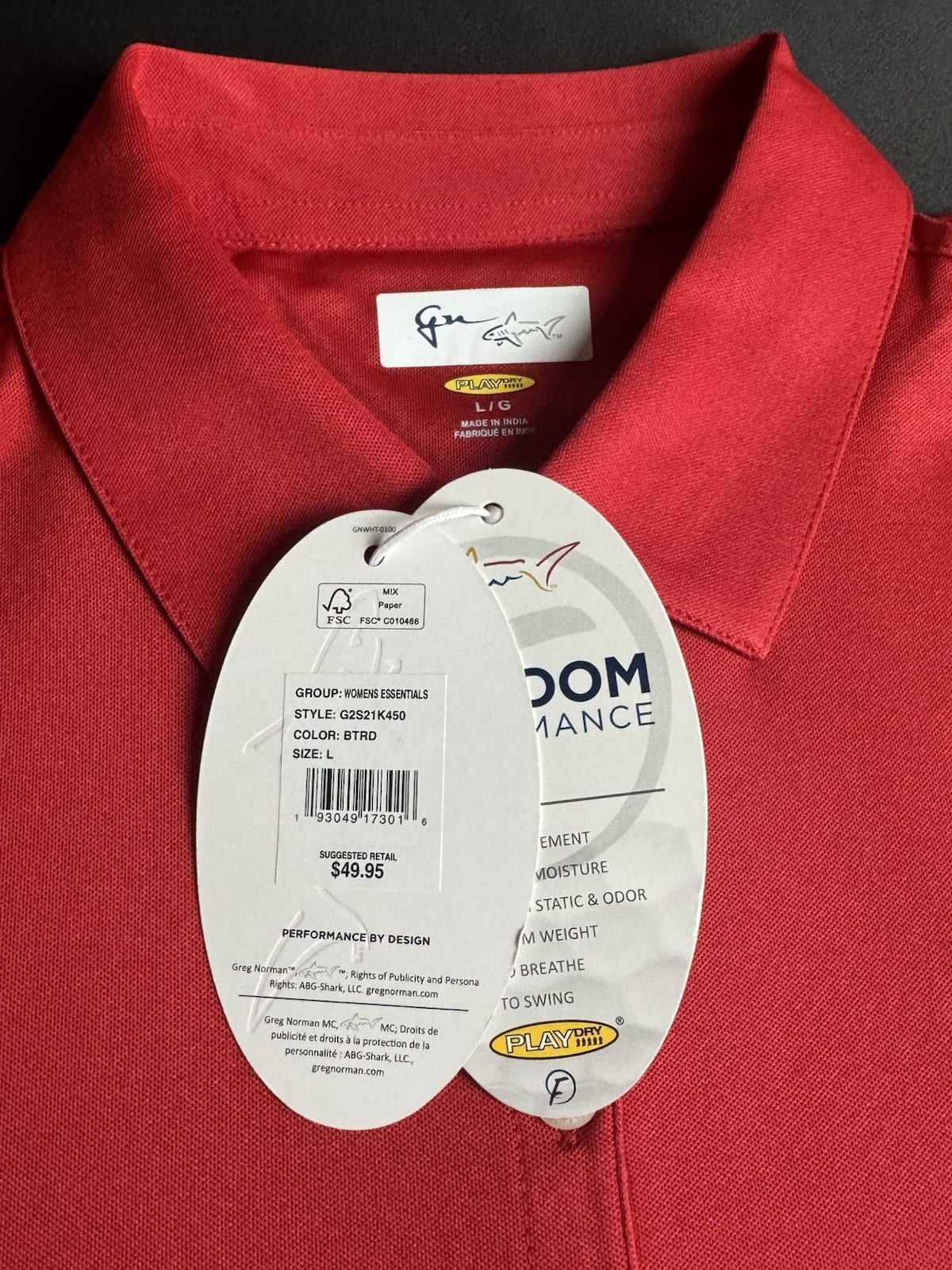 Greg Norman Women's Golf Polo Shirt Sz L       (B.172)