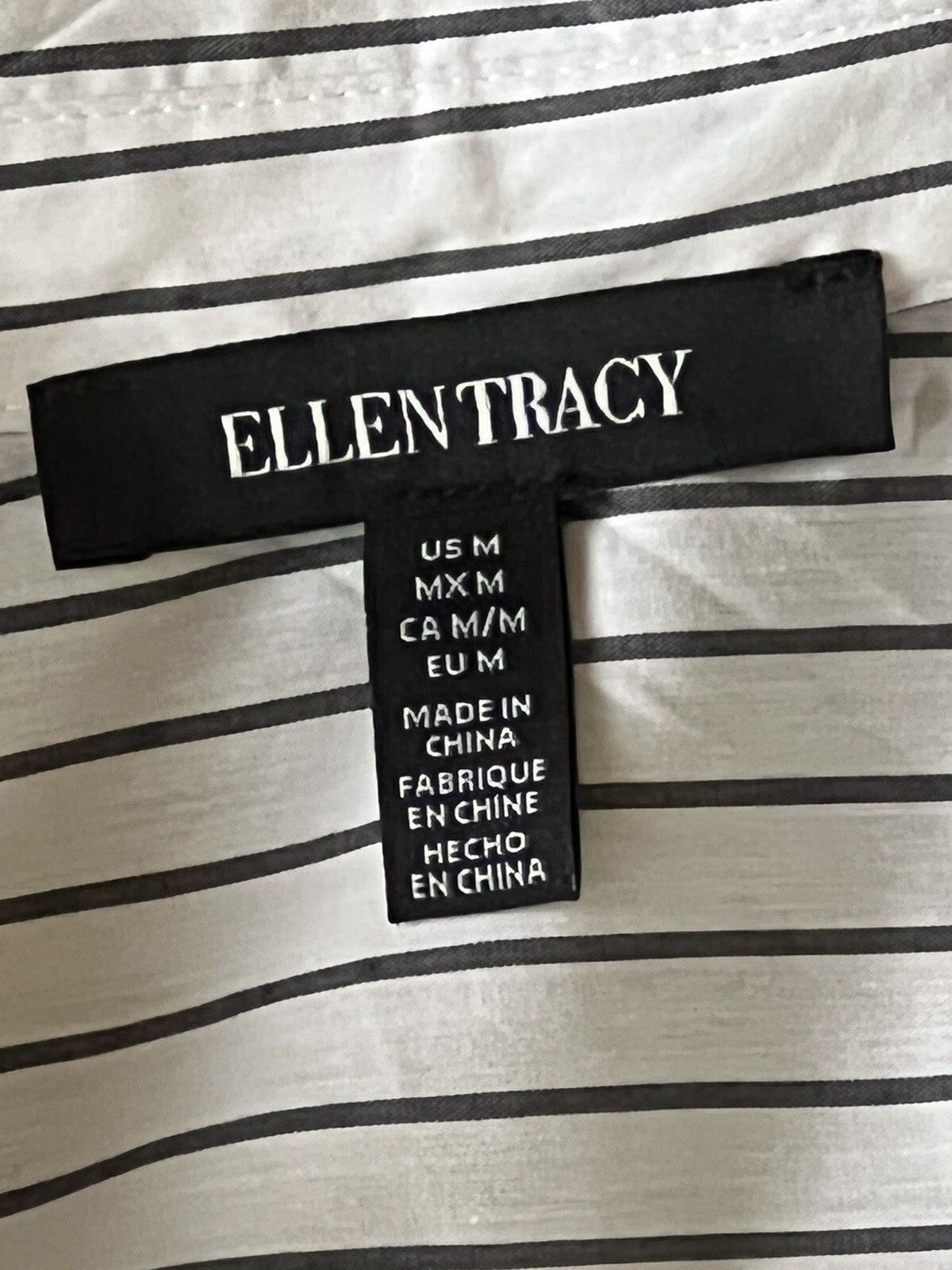 Ellen Tracy Women's Striped Sleeveless Shirt Sz M