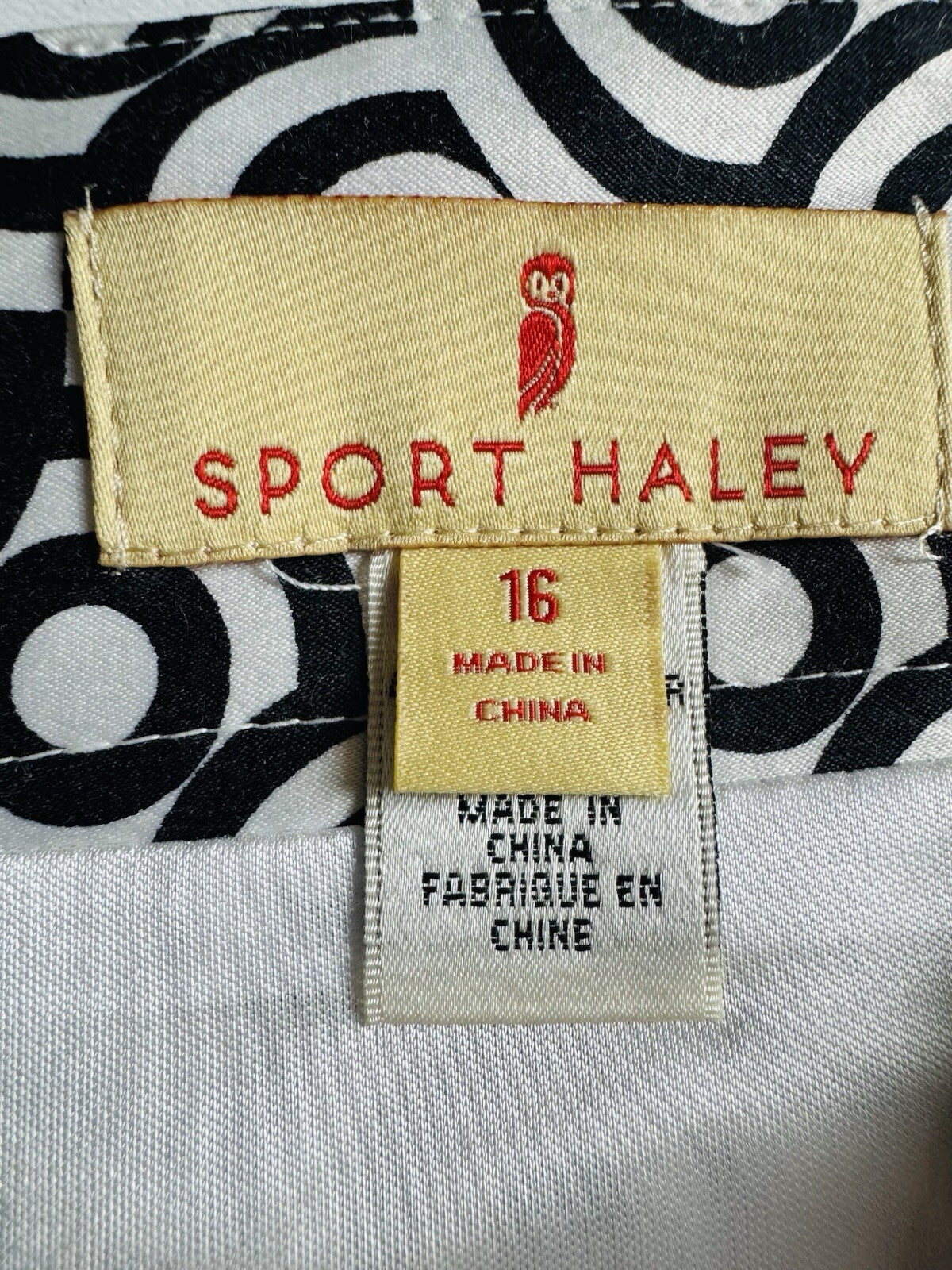 SPORT HALEY Women’s Golf Skort Black and White Sz 16. (B.125)