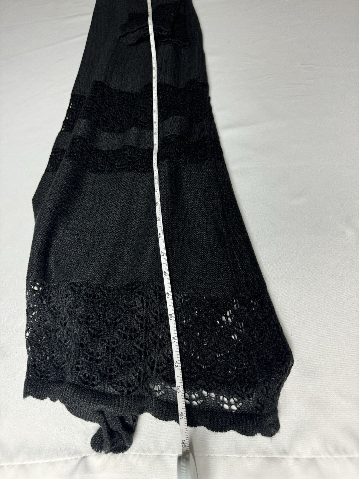 ABSOLUTELY FAMOUS Black Crochet Dress Sz S ( B.97)