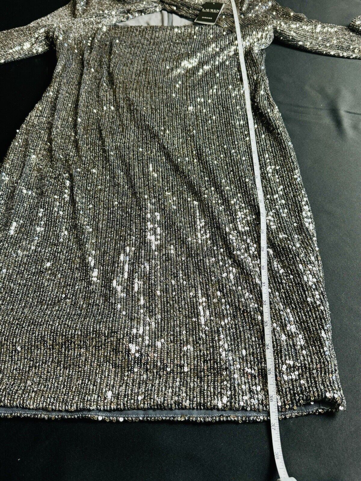 $295 Lauren Ralph Lauren Glitter Sequined Dress Size 12.    (B.88)