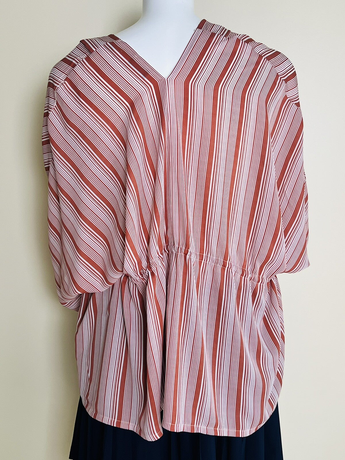 Pretty Little Thing Stripes Open Front Kimono Duster Size L Topper Coverup (9)