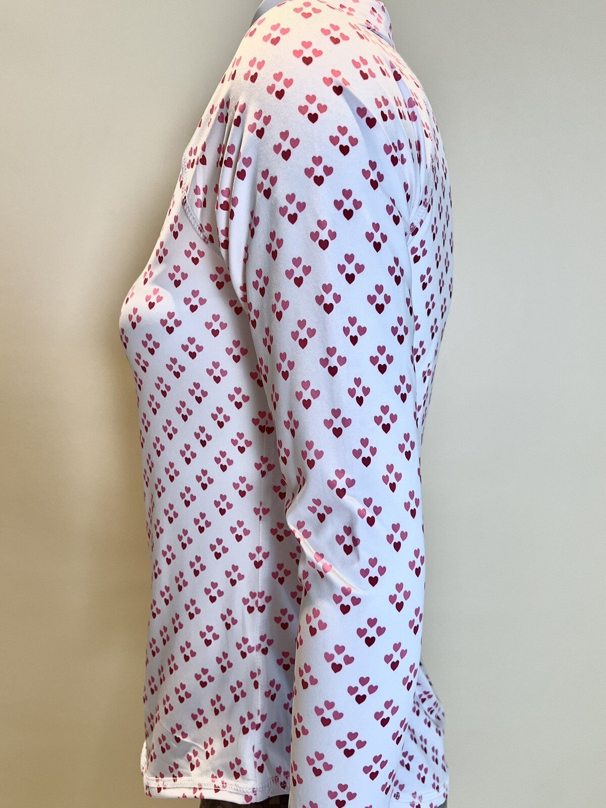 JoFit Women’s Long Sleeve White Pink Hearts Size XS Sweatshirt.   (10)