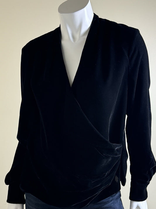 $165 Lauren Ralph Lauren Women’s Velvet Blouse Sz 4    (B.93)