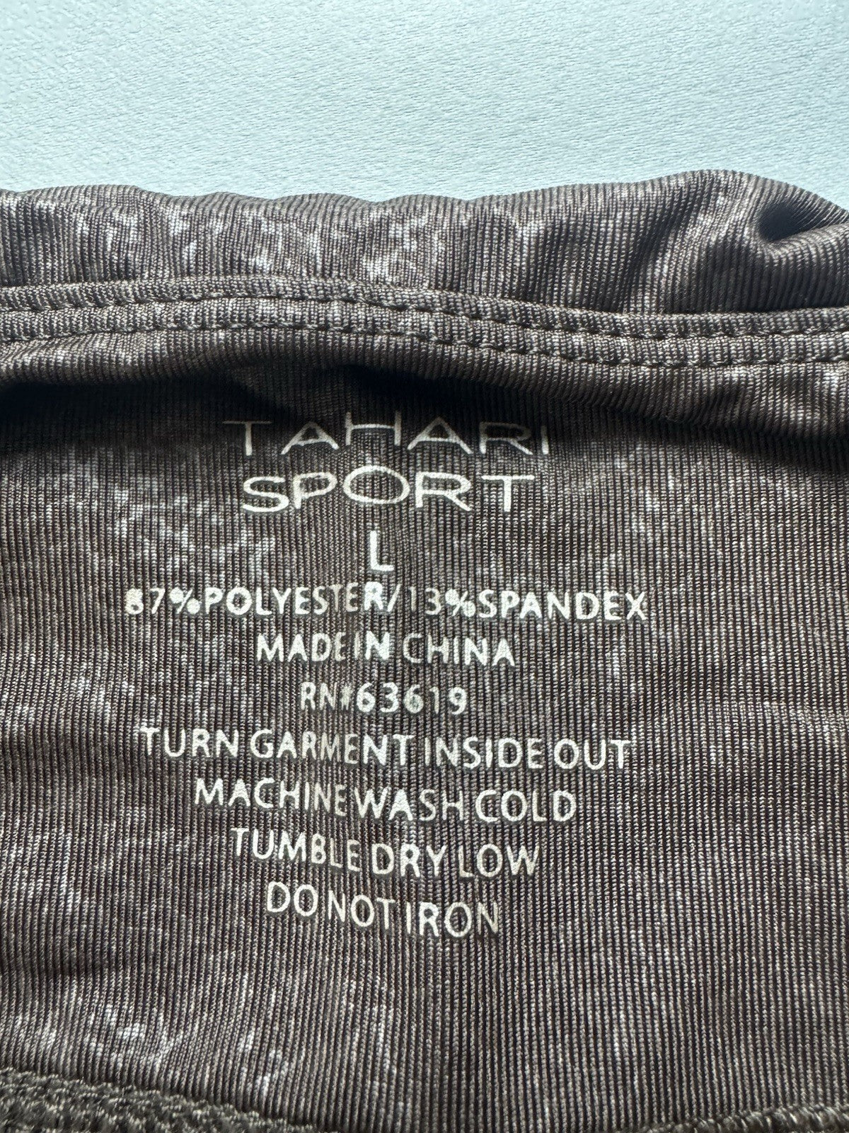 Tahari Sport Leggings Brown Pocket Size L.      (B.157)