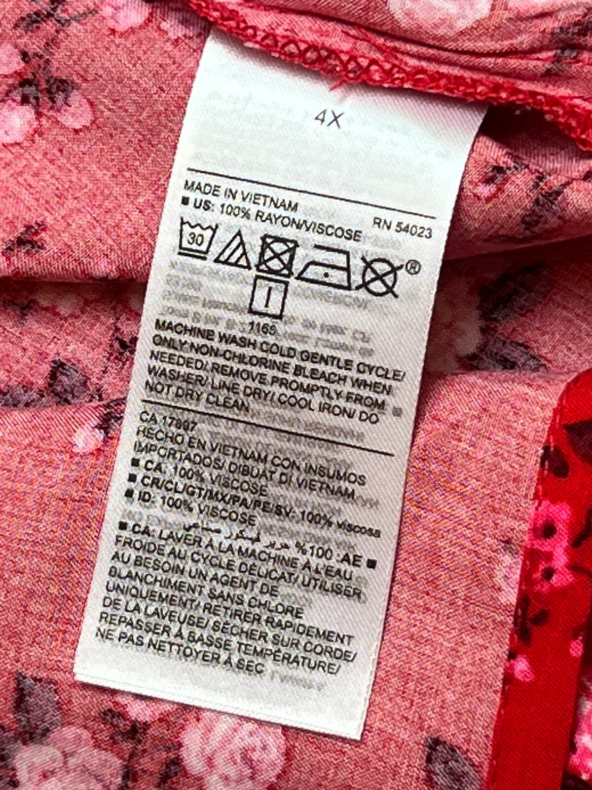 Old Navy Women’s Tank Top Red Floral Sheer Blouse Size 4X