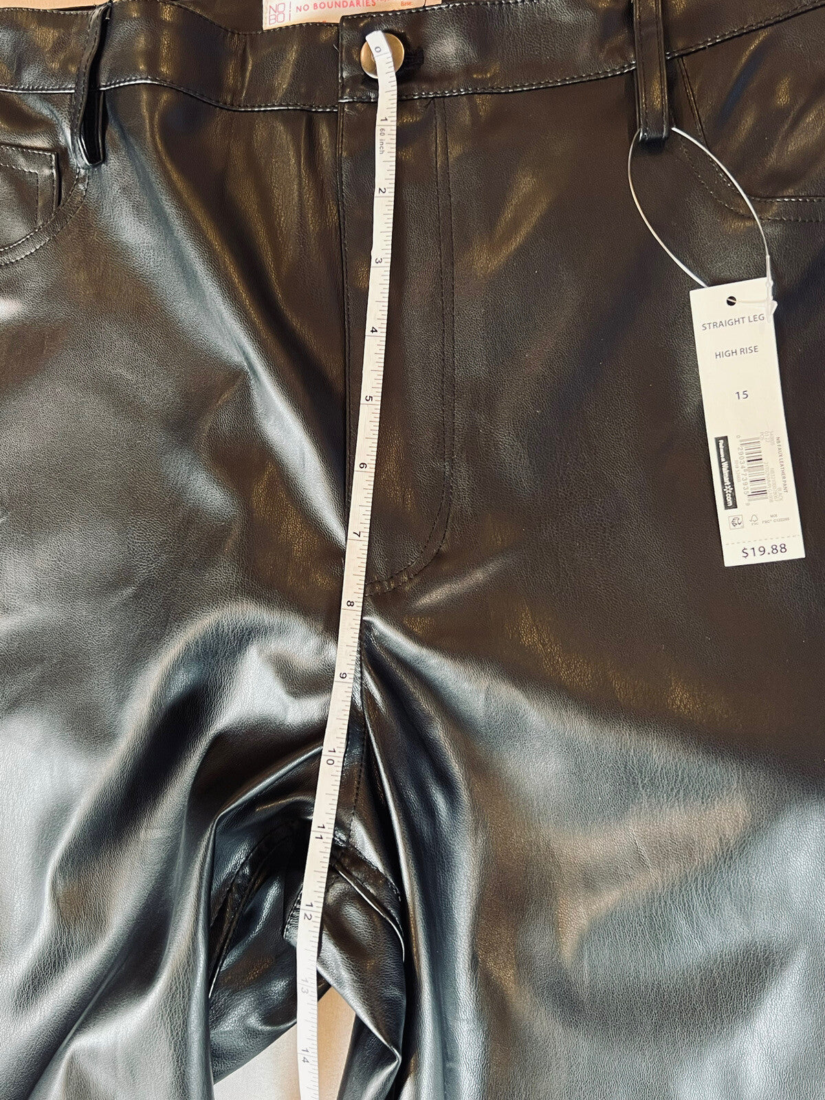 No Boundaries Women’s Faux Leather Black Pants Size 15