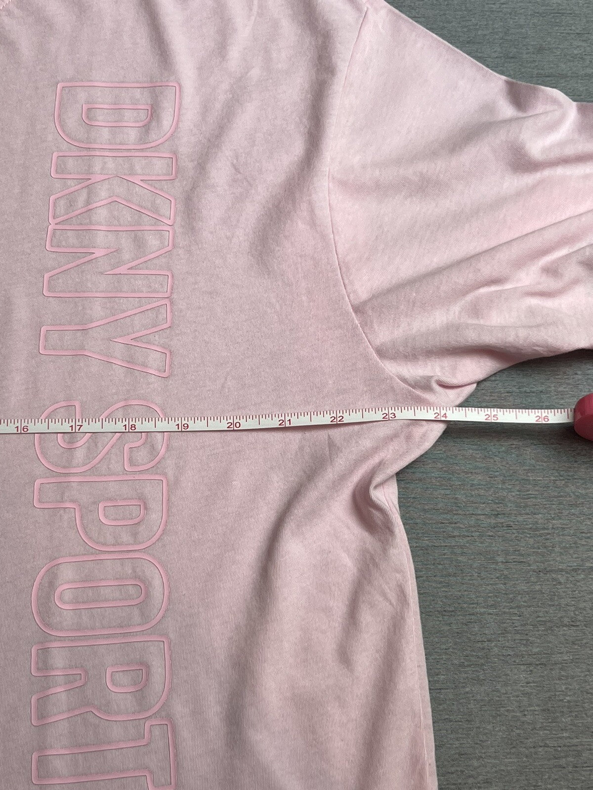 DKNY Women's Short Sleeve Shirt Size XL Pink Logo (B.03)