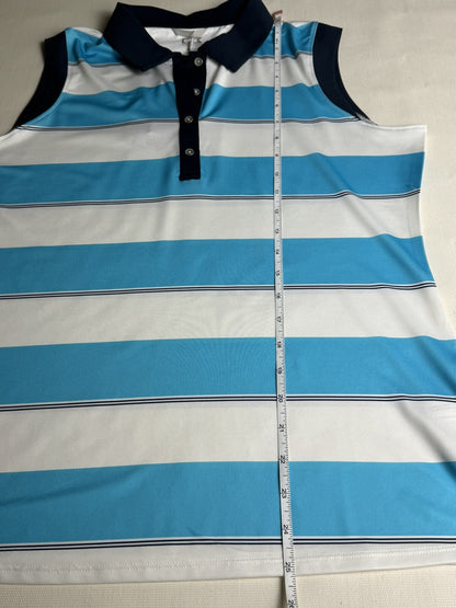 Cutter and Buck Women’s White Blue Polo Shirt Size M.     (B.68)