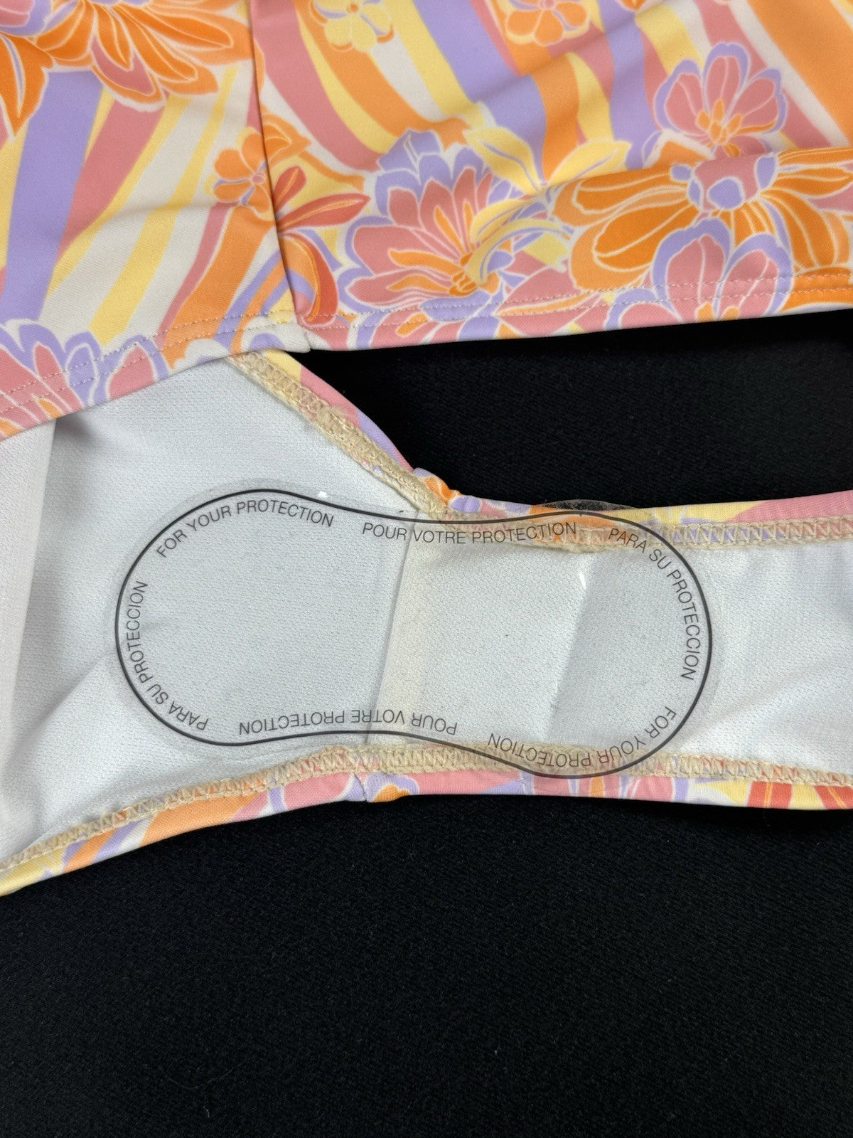 $98 Ocean Pacific Floral Long Sleeve Cut Out 1Pc Bathing Suit Sz L.    (B.184)