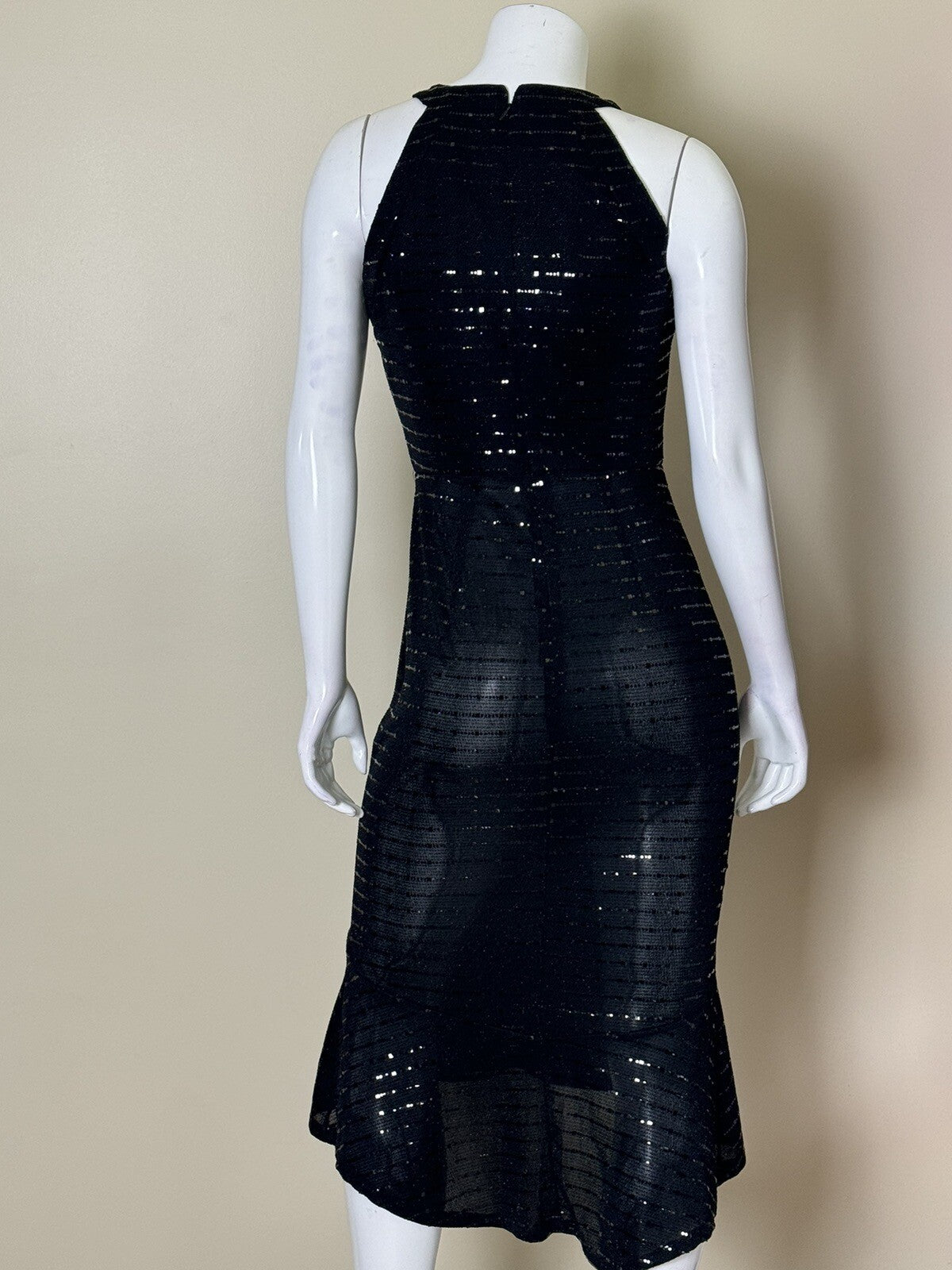 NWT Alexa B Nites Black Glittery Dress Size 8 Back Zipper (69)