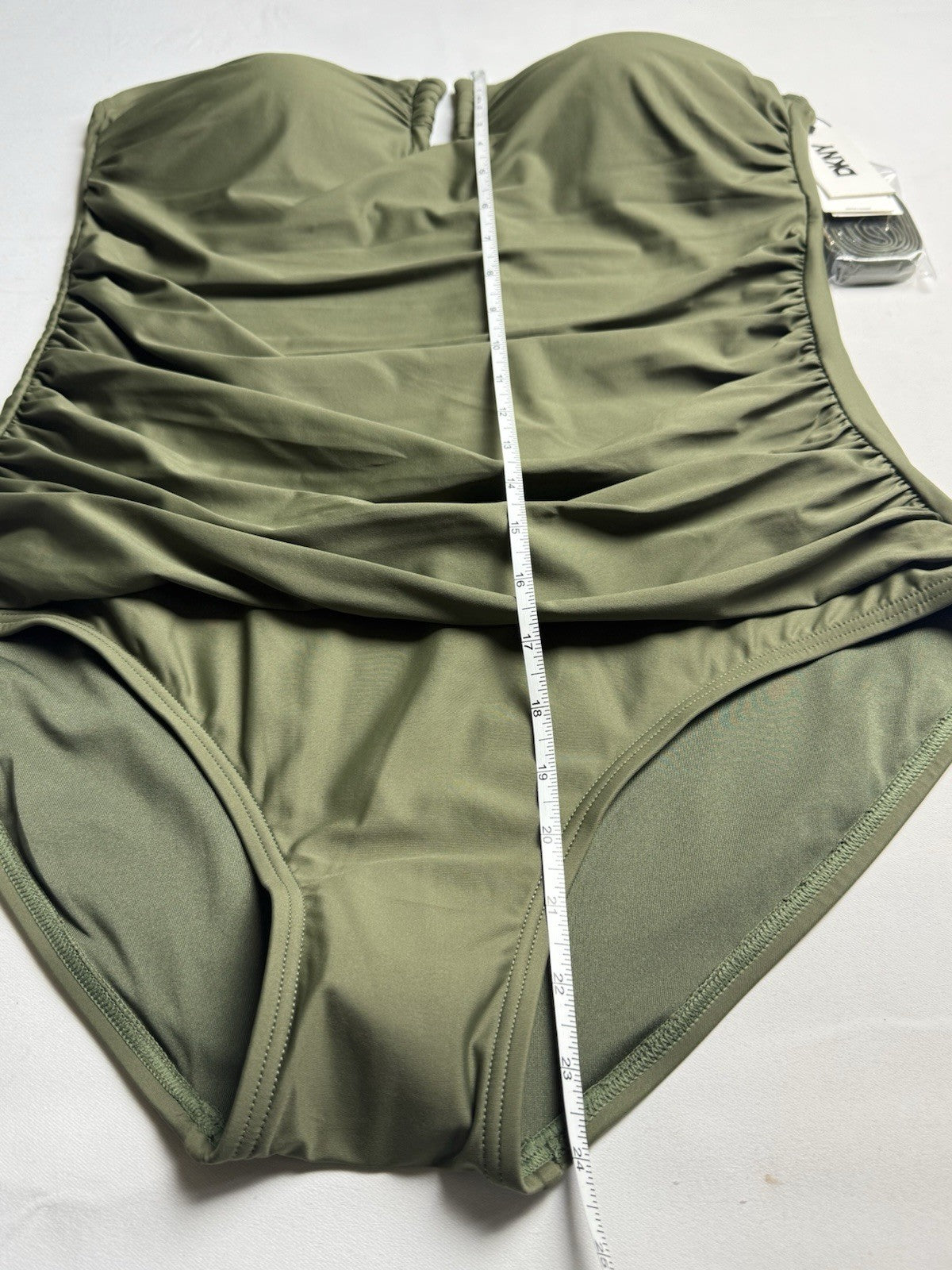 DKNY Bandeau 1Pc Swimsuit Sz XL Tummy Control Keyhole. (B.152)