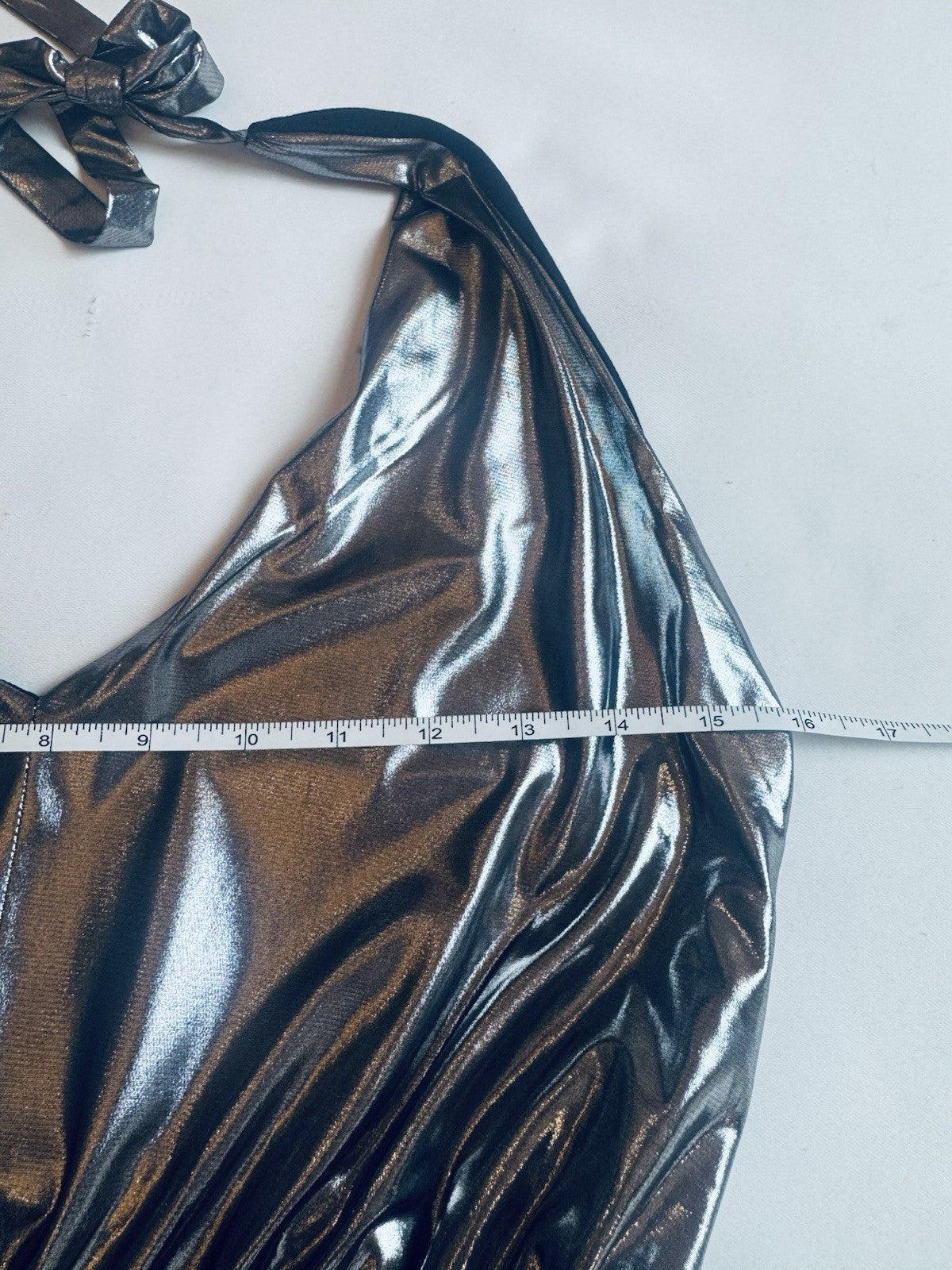 $158 French Connection Jumpsuit Women’s Metallic Silver Sz S. (B.164)