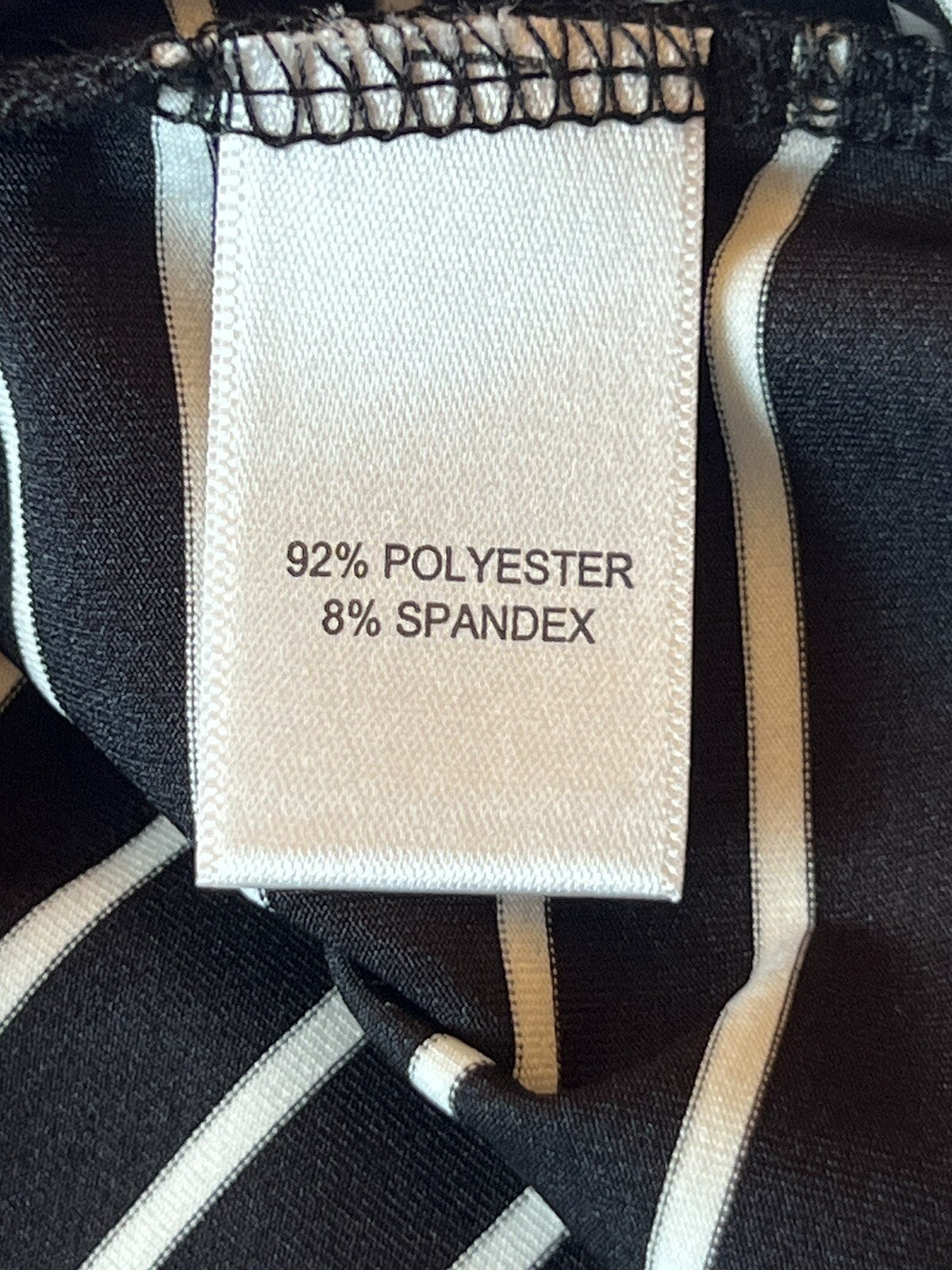 Sport Haley Women's Golf Shirt Black White Stripes Top Sz L (B.48)