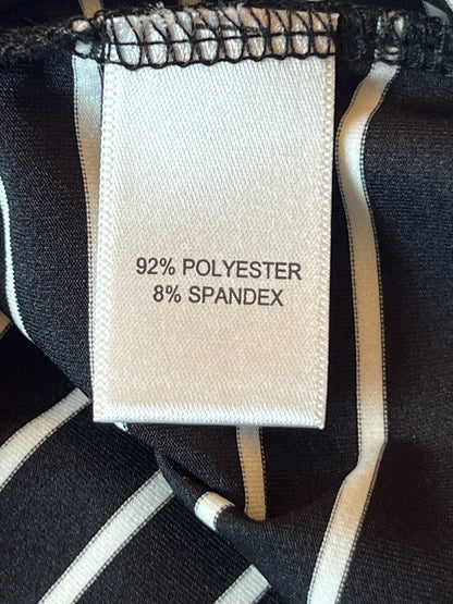 Sport Haley Women's Golf Shirt Black White Stripes Top Sz L (B.48)