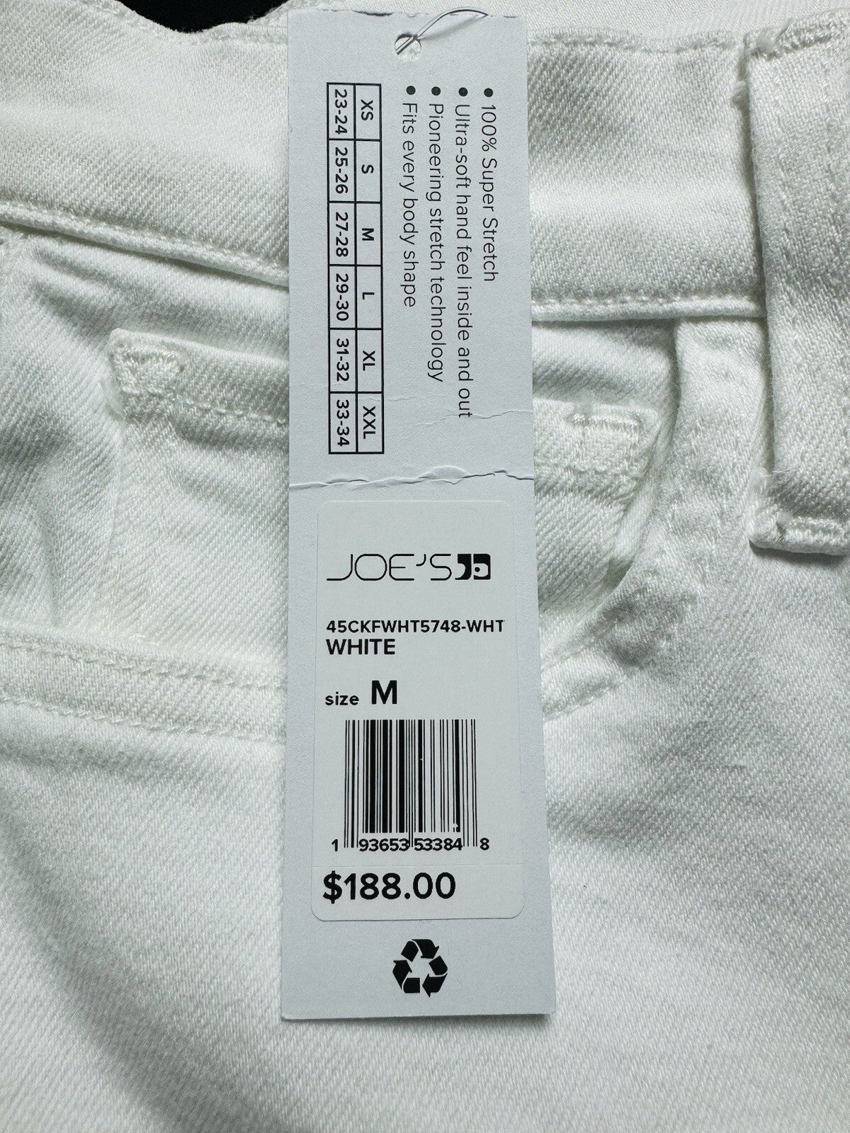 Joe’s Women’s White Ankle Stretch Jeans Sz M. (B.80)