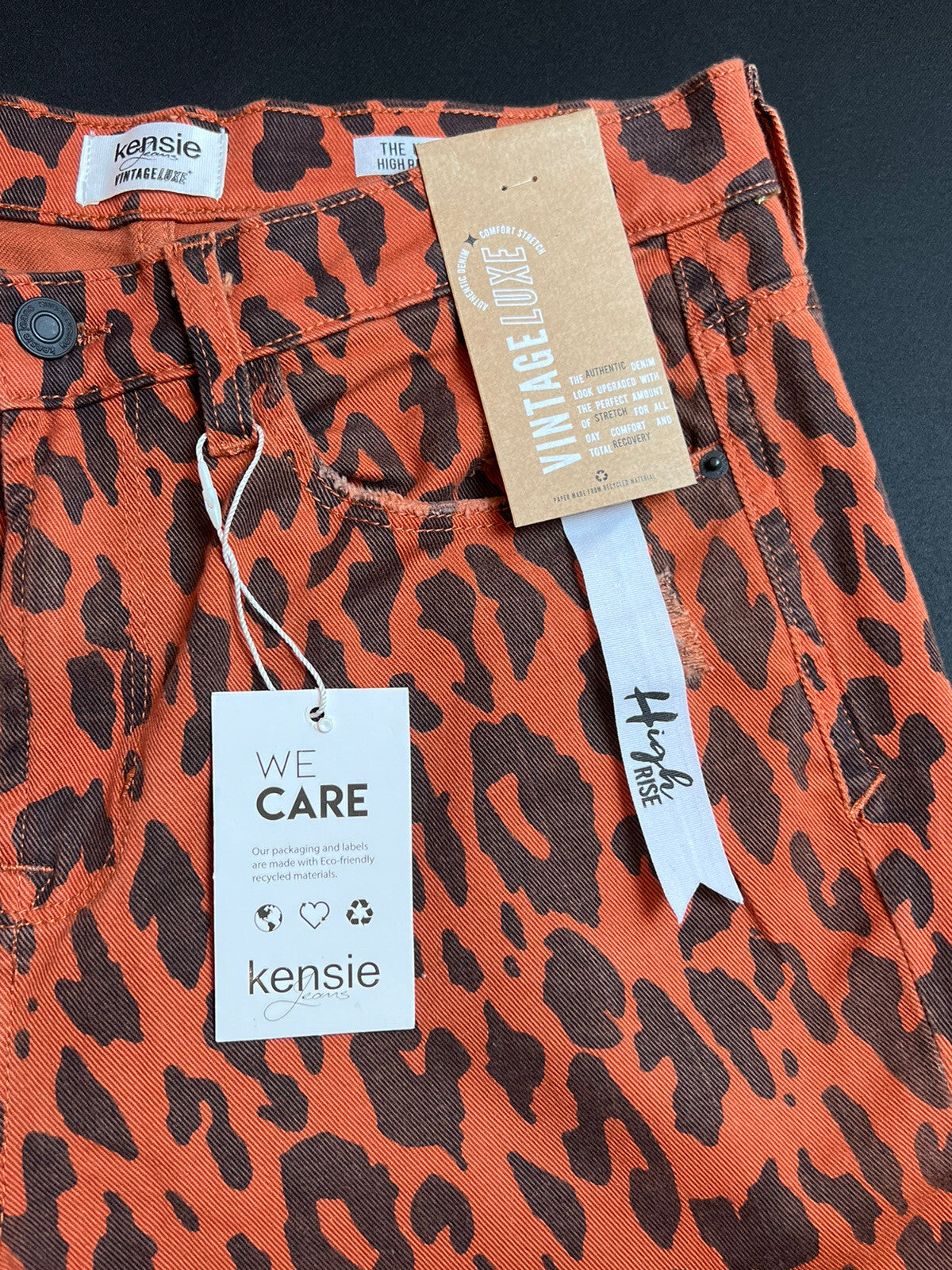 Kensie Vintage Luxe The Ultimate High Rise Skinny Leopard Jeans Size 8/29