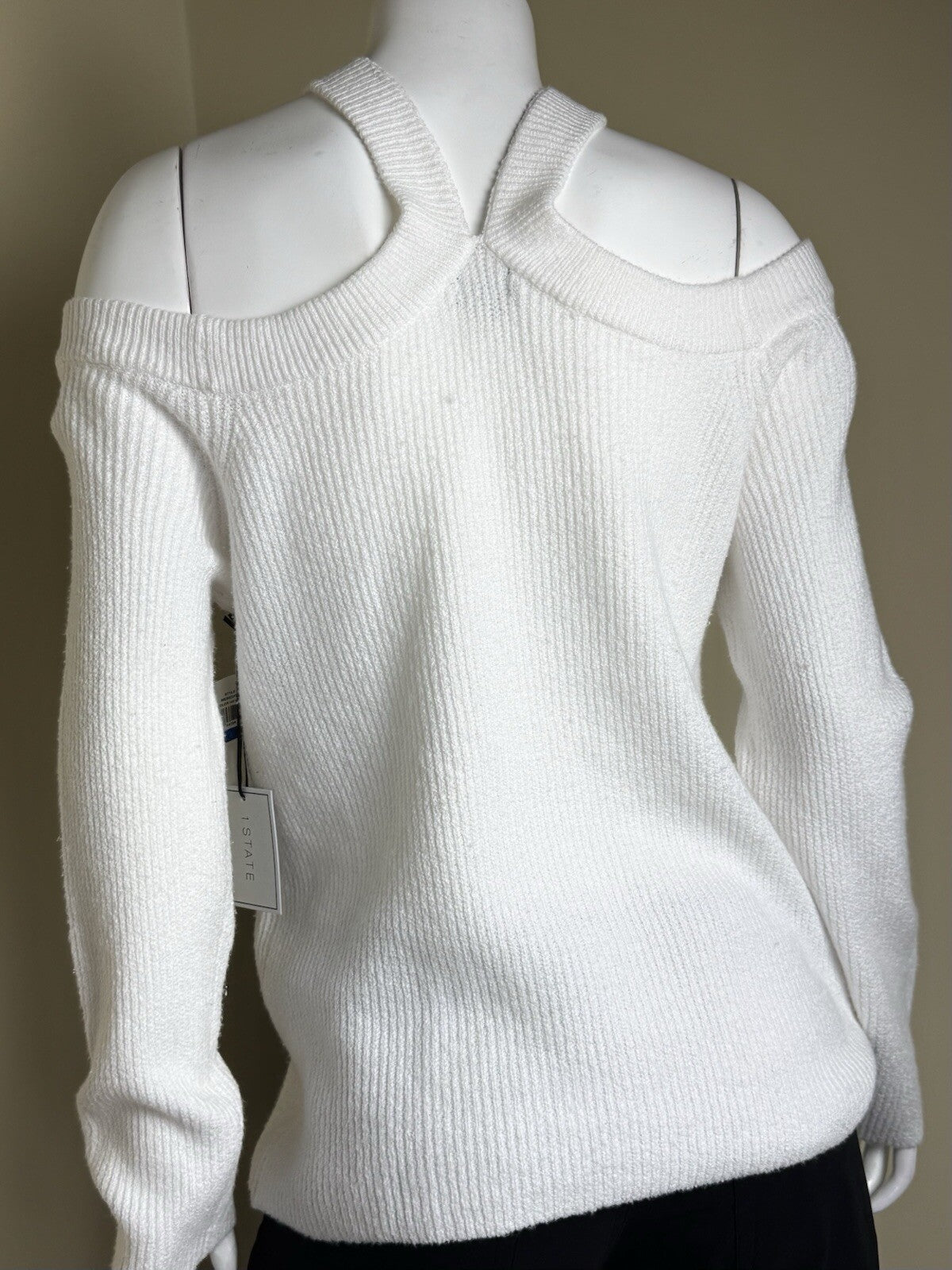 $89 1 State Sweater Women’s White Knit Stretch Sz XL. (B.126)