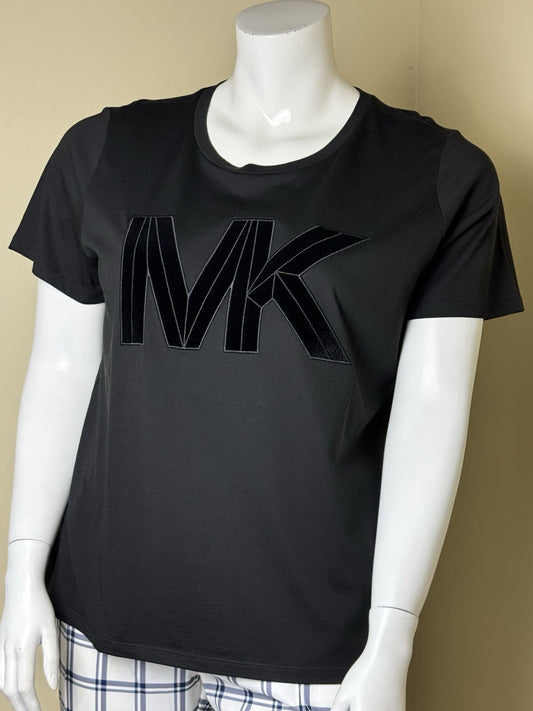 $88 Michael Kors Women’s Shirt Suede Logo Sz XL.  (B.127)