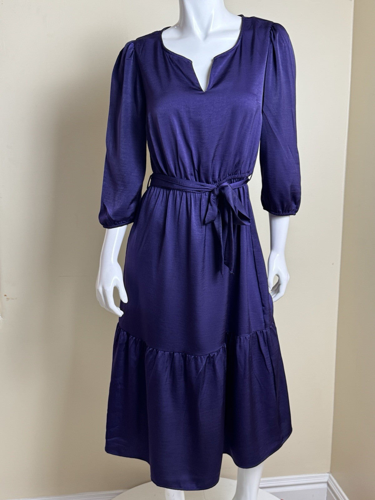 Lucky Brand Women’s Maxi Dress Purple Satin Sz M    (B.176)