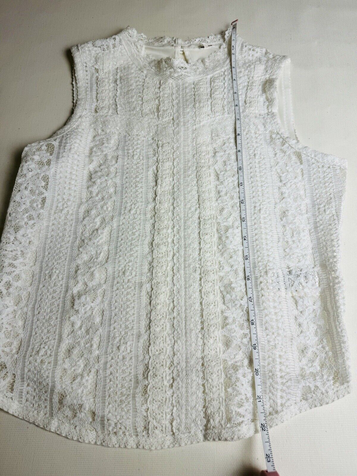 Free People Top Lace White Blouse Size S.