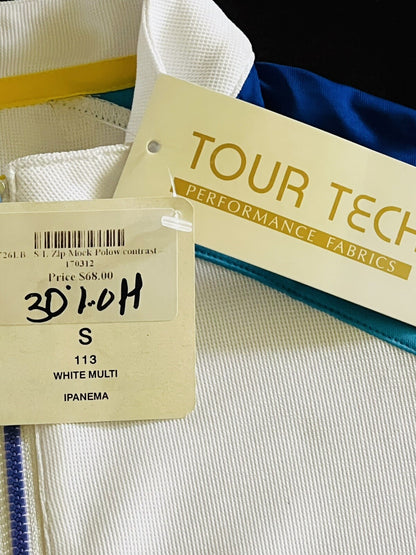 E.P Pro Tour Tech Women’s Top Sleeveless Golf Shirt Sz S White w/ Blue (13)