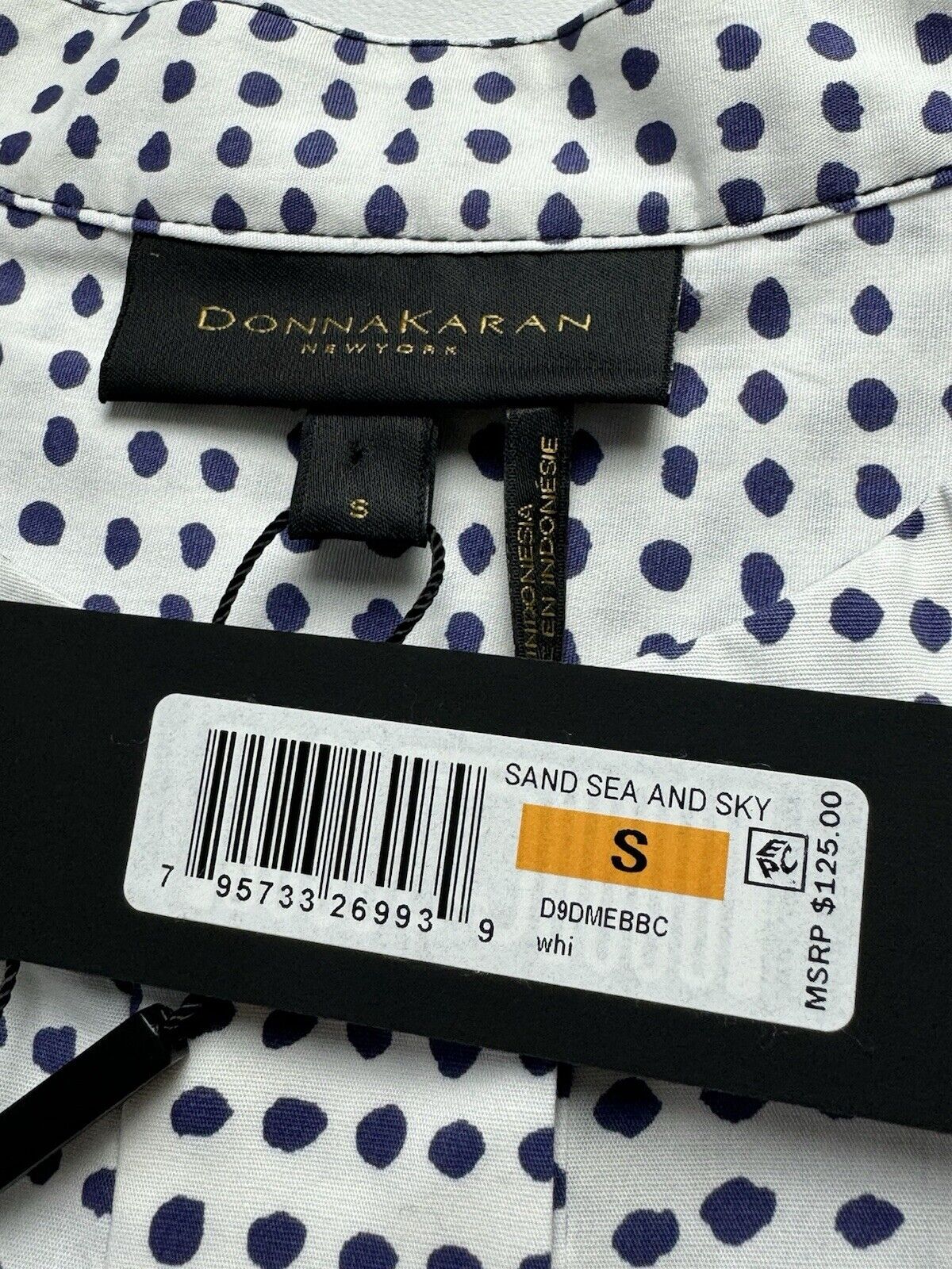 $125 Donna Karan New York Women’s White Black Top Size S. (B.77)