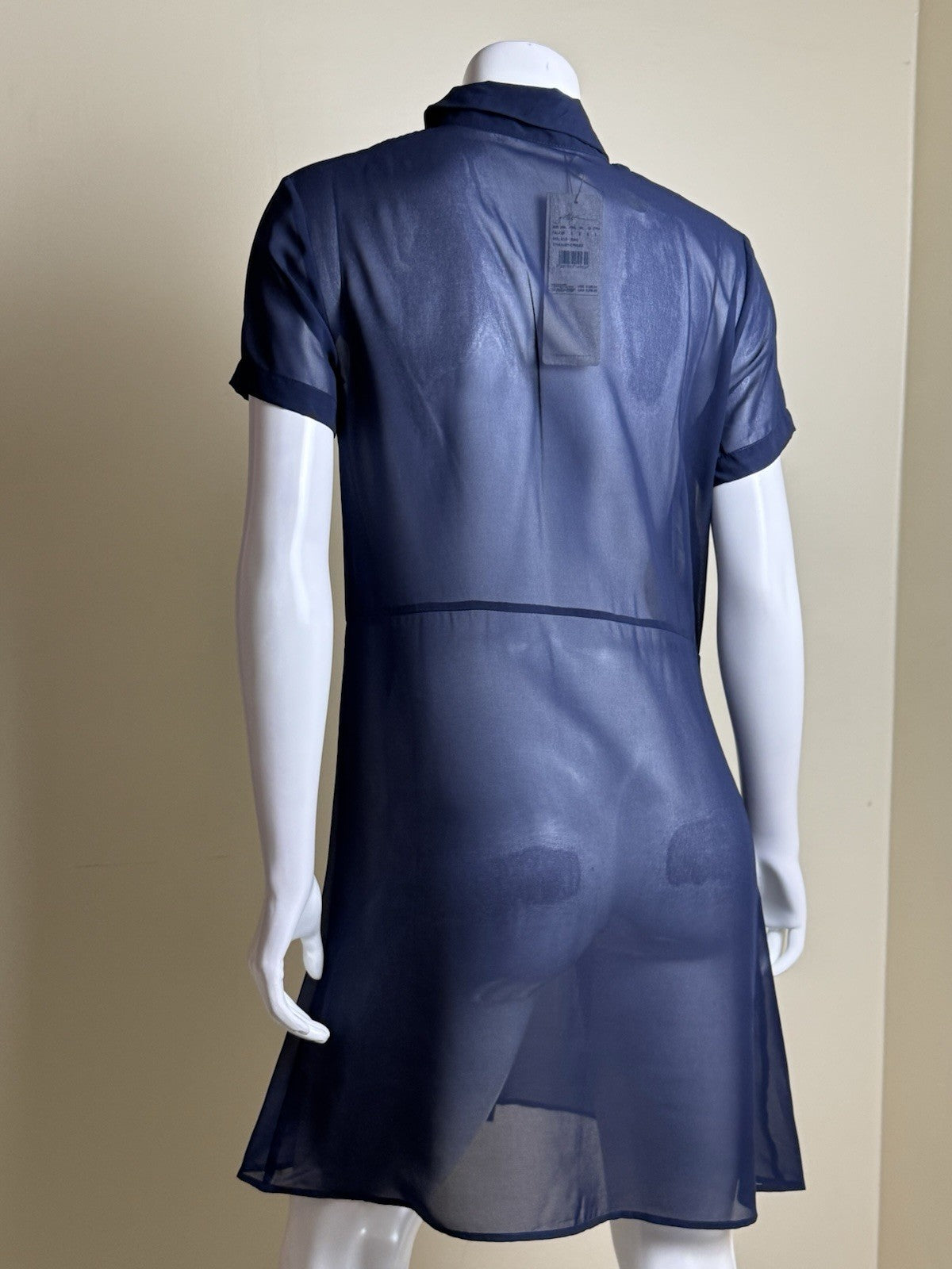 $228 GOTTEX Chiffon Button Up Cover-up Shirt Dress Sz S.  (B.184)