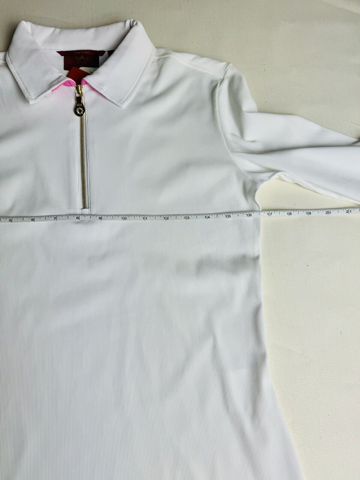 Brendratti White Sz 46 US L Golf Top.