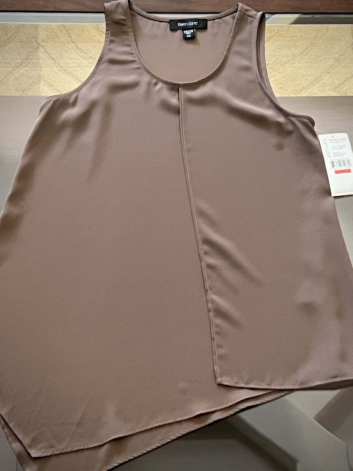 KAREN KANE Women’s Sleeveless Blouse Brown Sz XS (16)