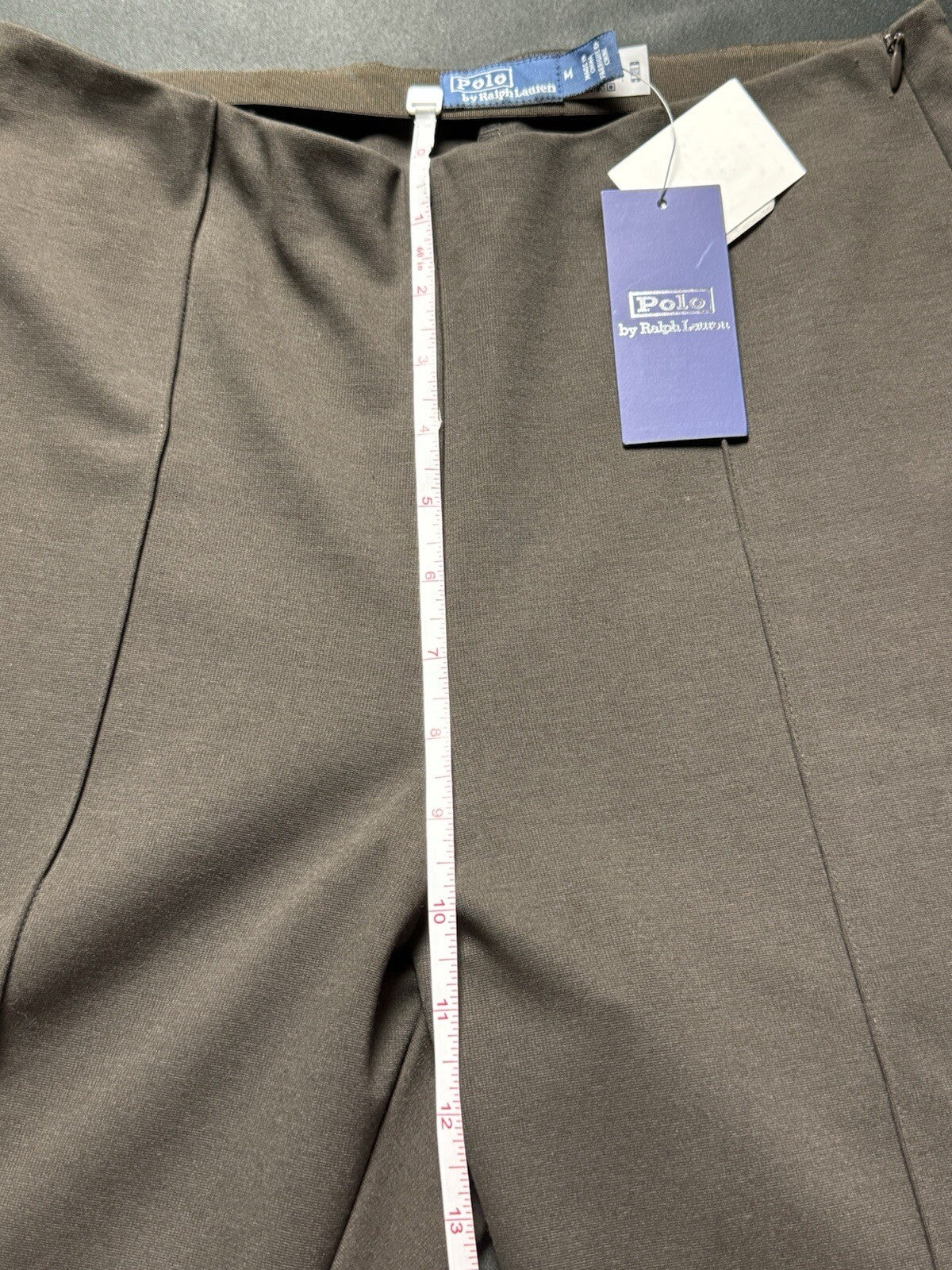 $298 Polo Ralph Lauren Women’s Brown Stuart Up Pants Sz M.     (B.81)