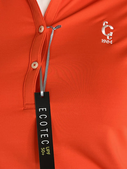 Champaign Country Club Women's Top Golf Polo Shirt Size S Orange