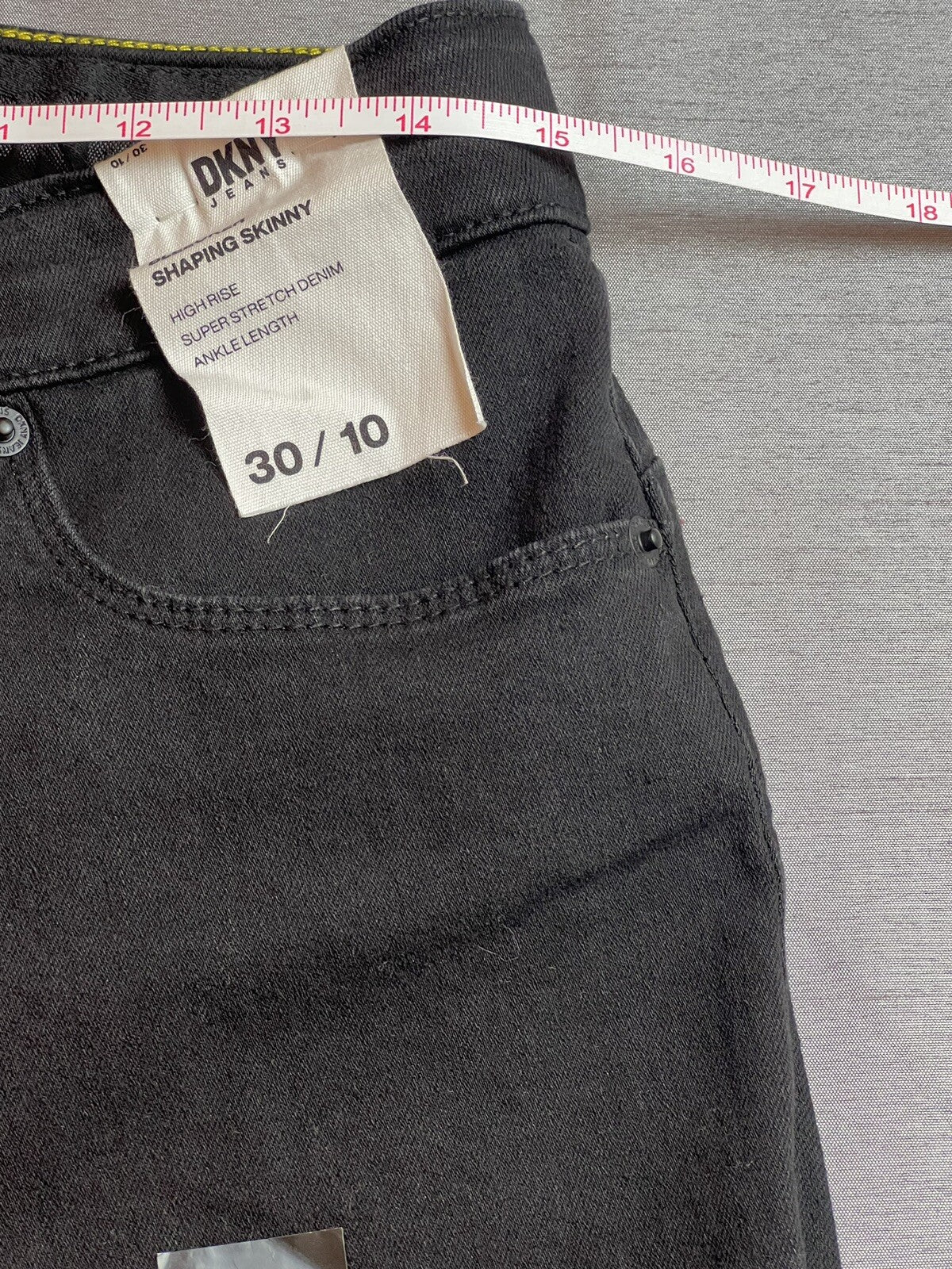 $79 DKNY Women's SIZE 30/10 Hi Rise Black Pants Stretch