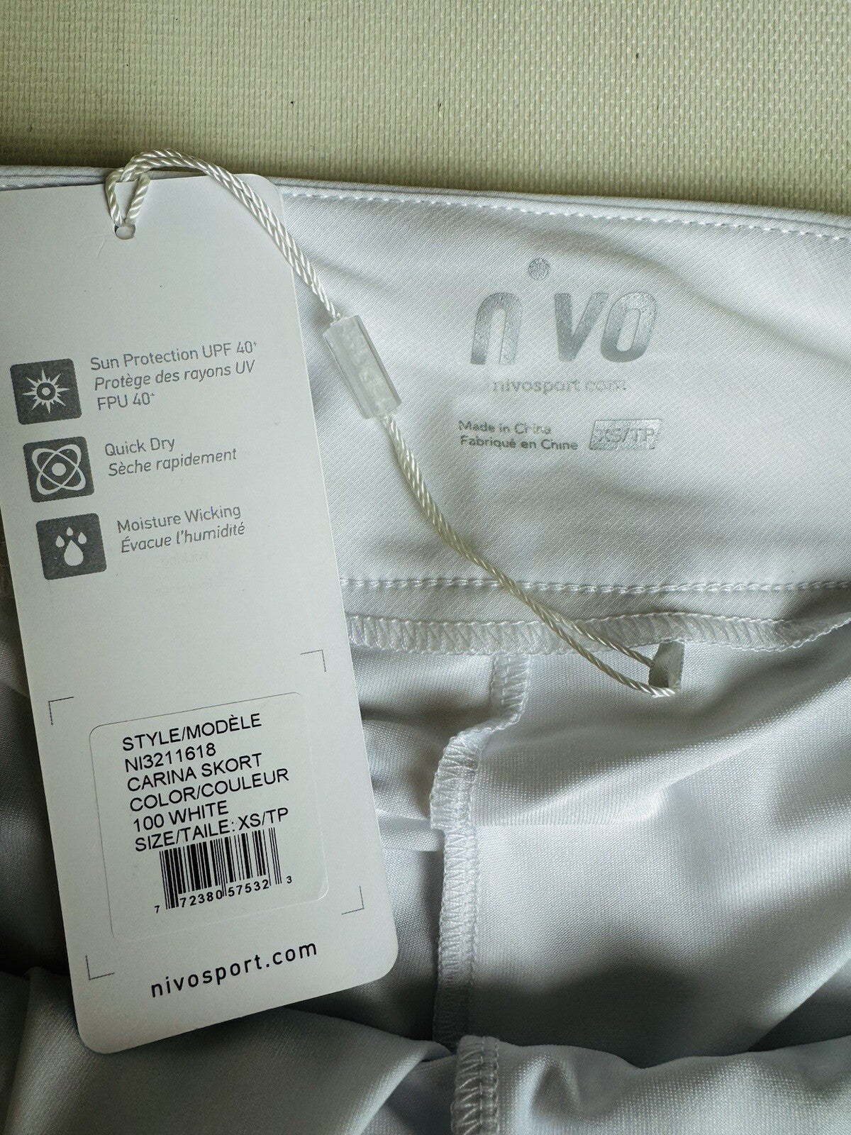 Nivo by Lanctot Women's White Active Golf Skort Skirt Size XS  Pocket. (B.18)