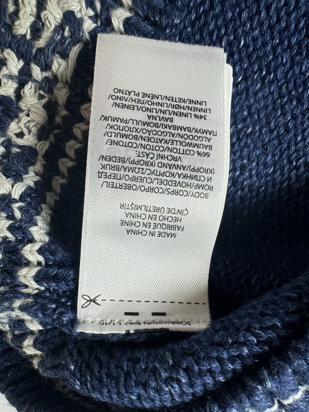 $148 POLO RALPH LAURE Knit Bra Top Navy Sz L  (B.104)